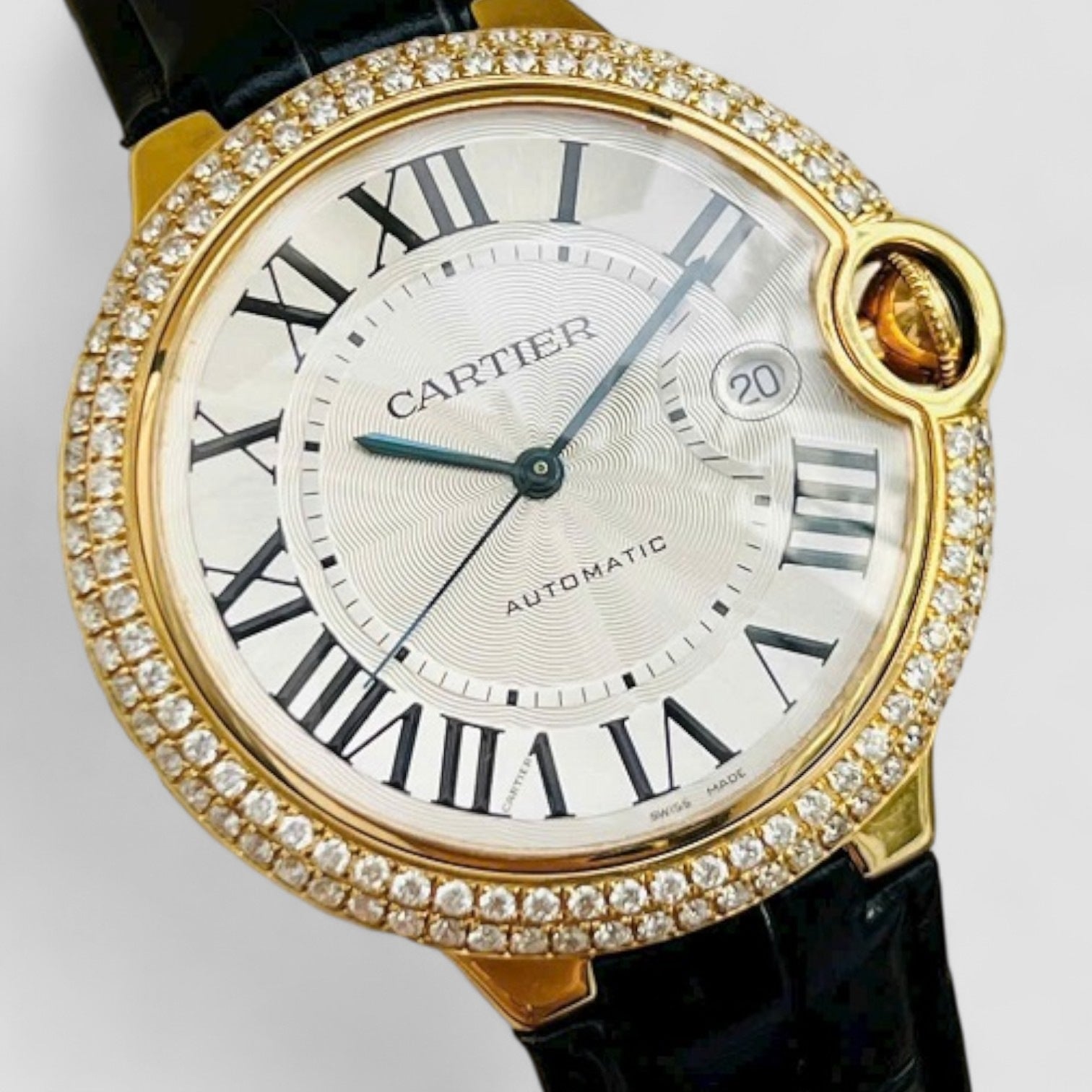 BALLON BLEU 18k YELLOW GOLD 42MM DIAMOND ENCRUSTED WATCH