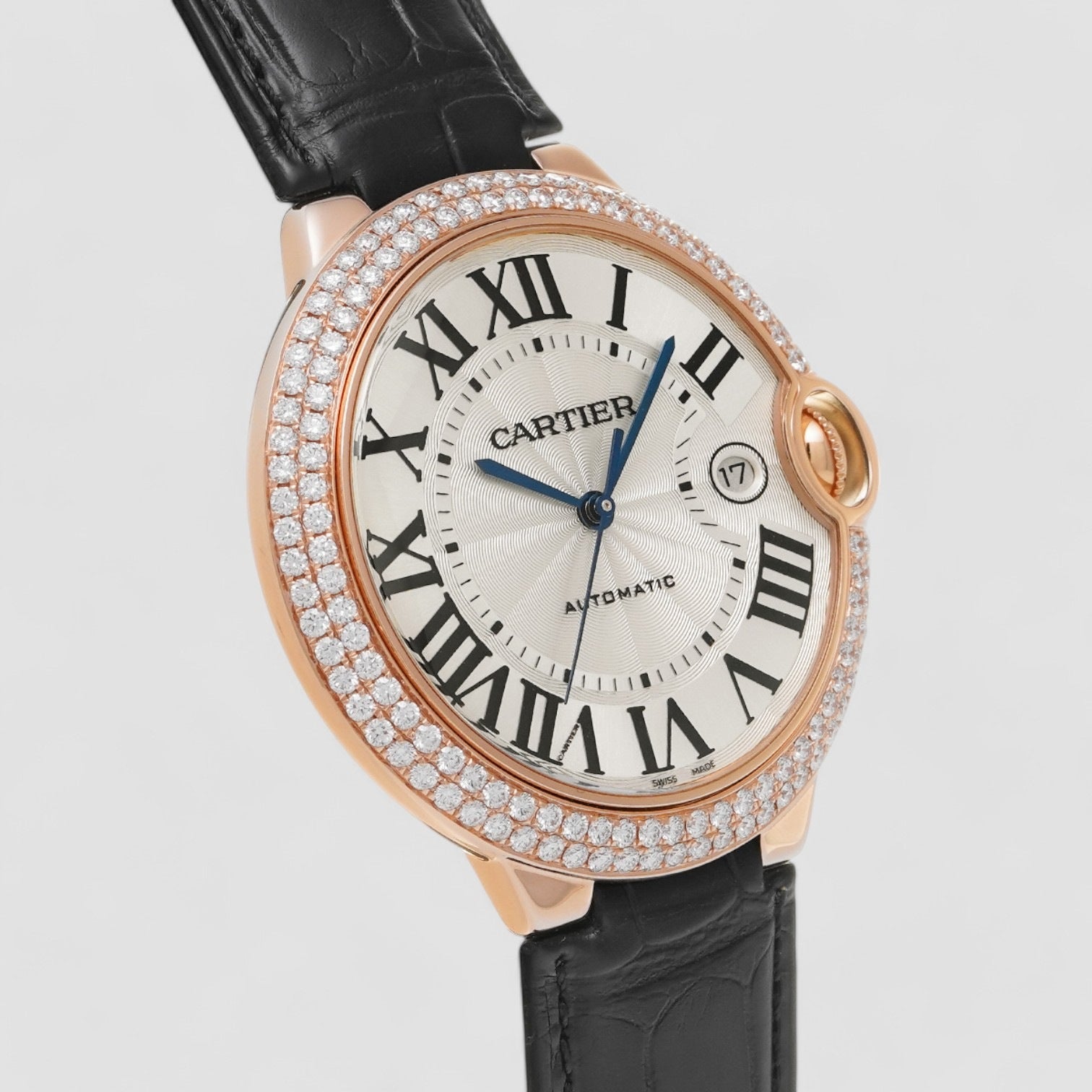 Ballon Bleu Silver Dial 18kt Rose Gold Diamond Bezel