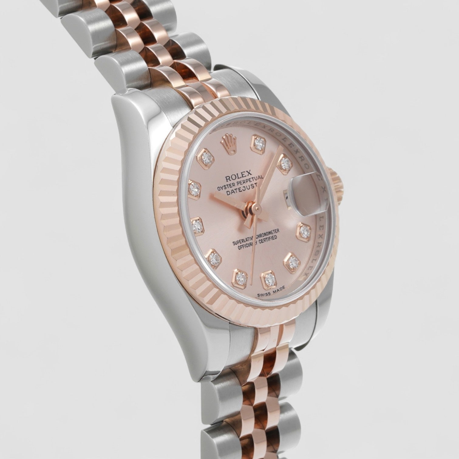 Lady-Datejust 18k Everose & Steel Pink Diamond-dial