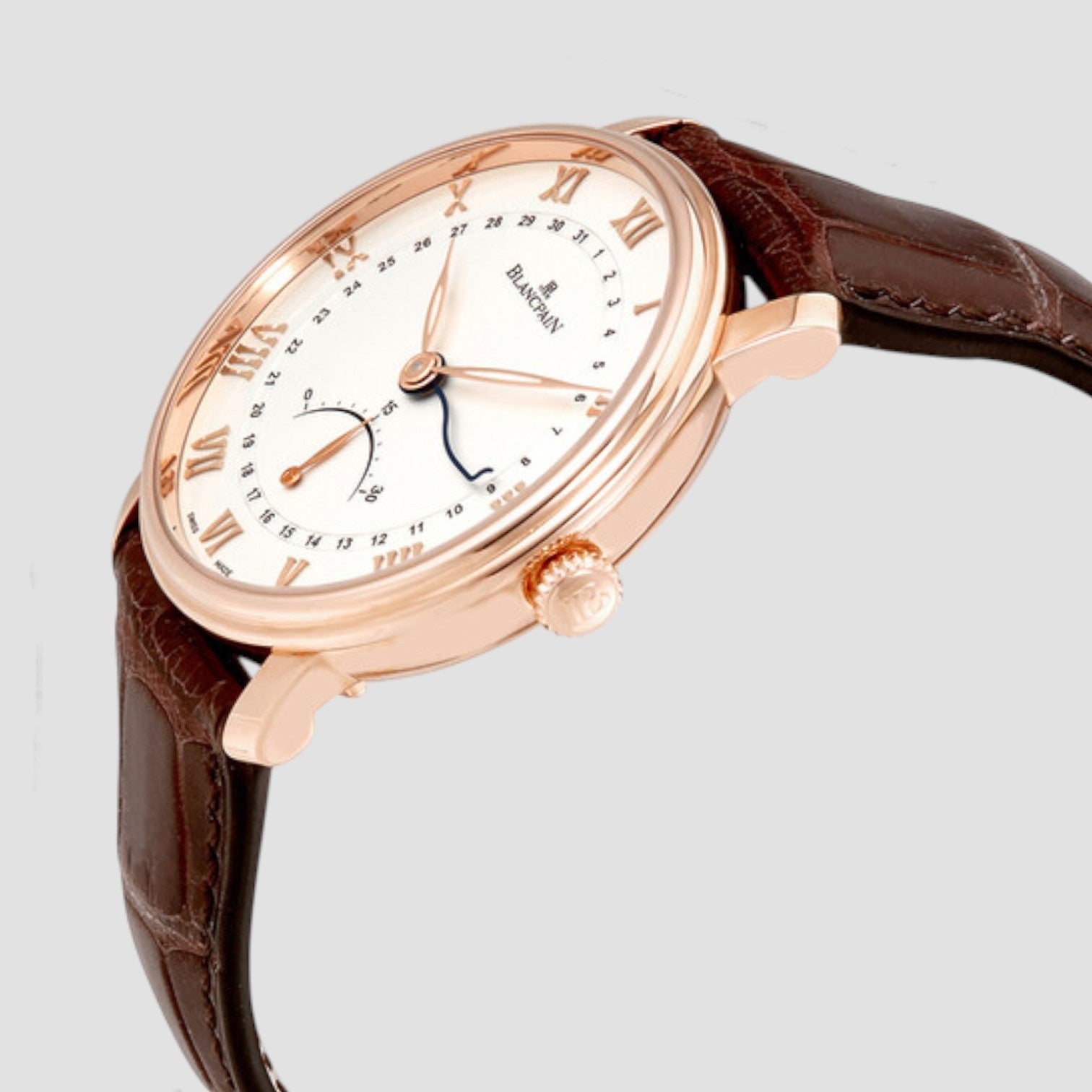 Ultra Slim Silver Dial 18K Rose Gold Men's Watch