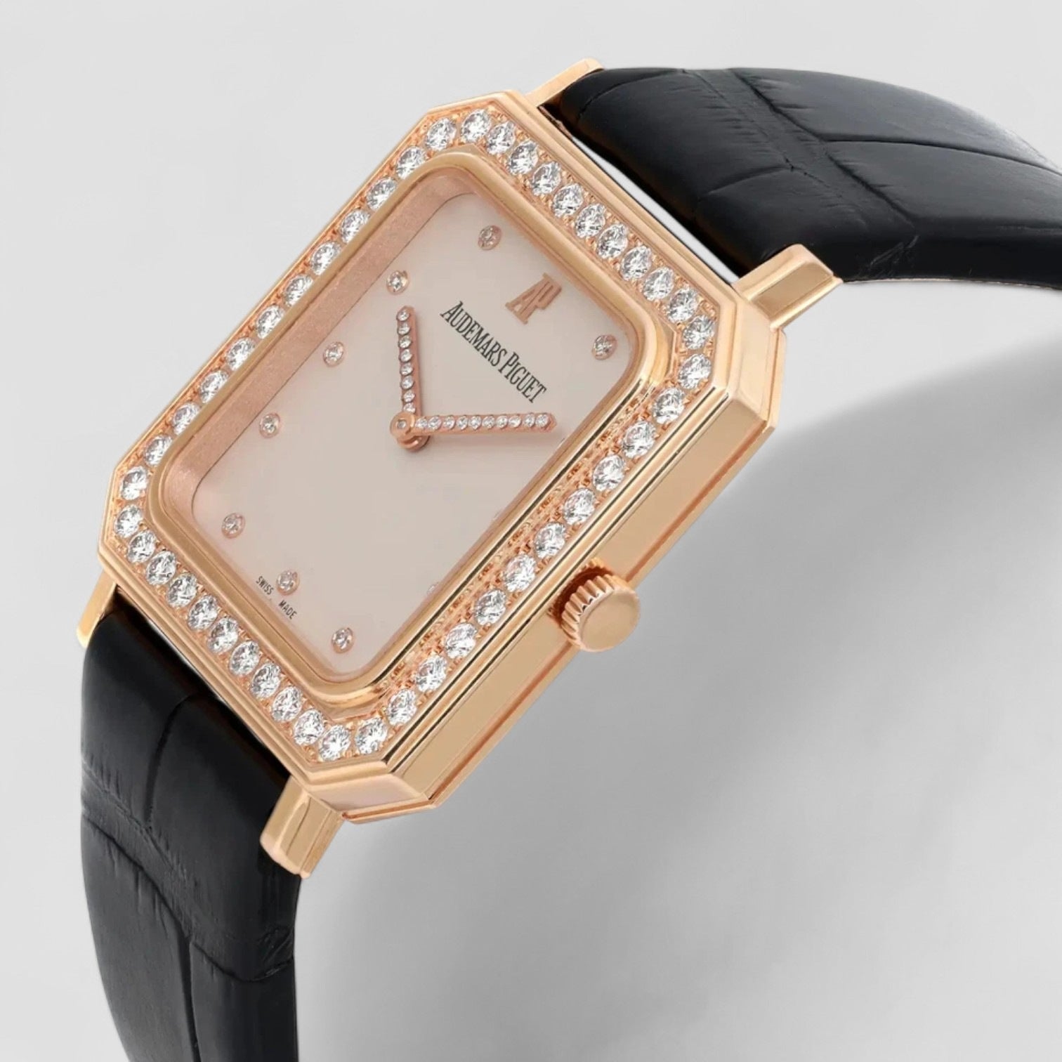 Rose Gold Diamonds Cream Dial Watch 29MM