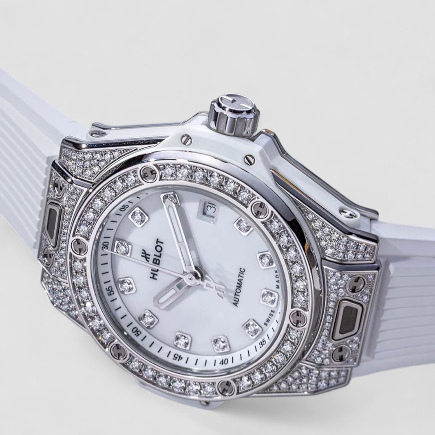 Big Bang One Click Steel White Pave 33 mm