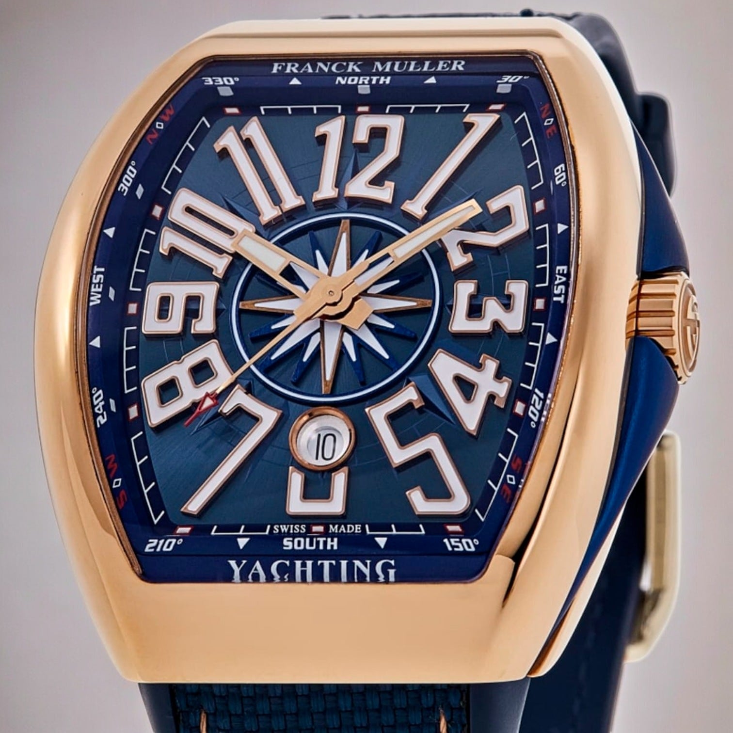 Vanguard Yachting 18kt Rose Gold Blue Dial Men's Watch