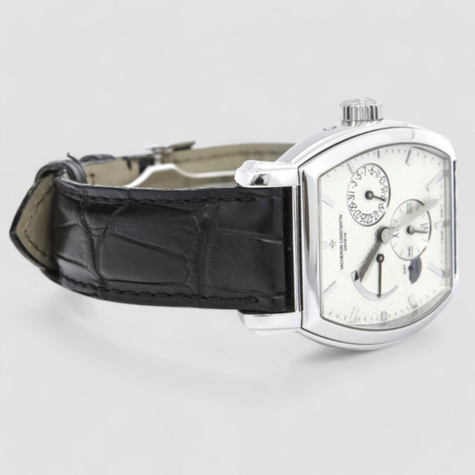 Malte Tonneau Dual Time 18K White Gold / Deployment