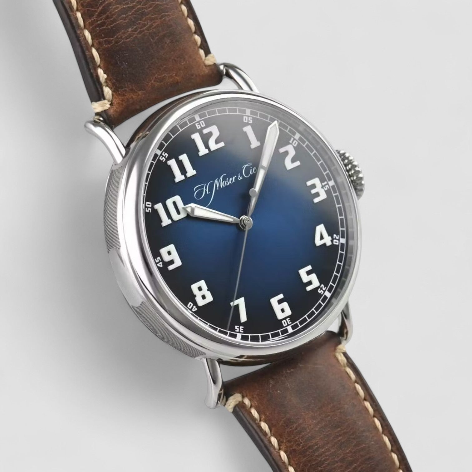 H.Moser & Cie. Heritage Pilot Center Seconds Funky Blue Dial 8200-1201