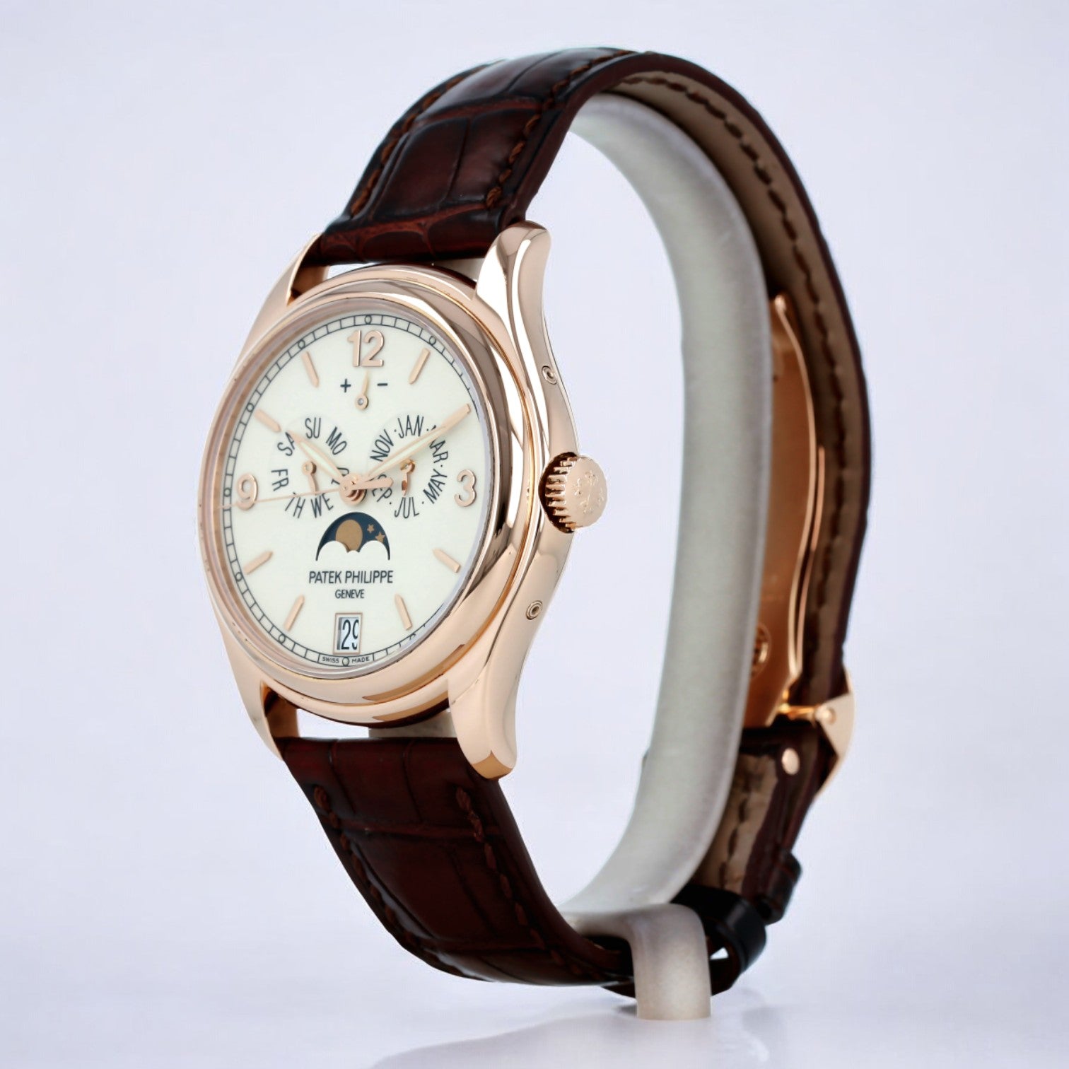 Annual Calendar 18K Rose Gold Porcelain Dial 39MM