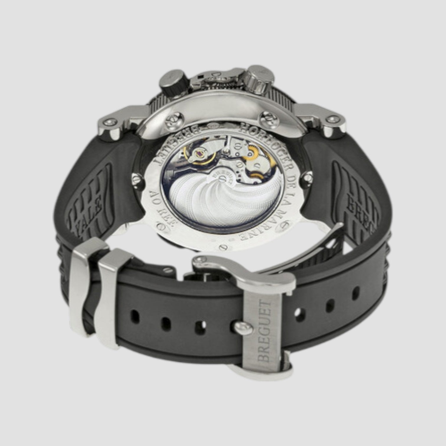 Marine Royal Silver Dial Black Rubber Men's Watch