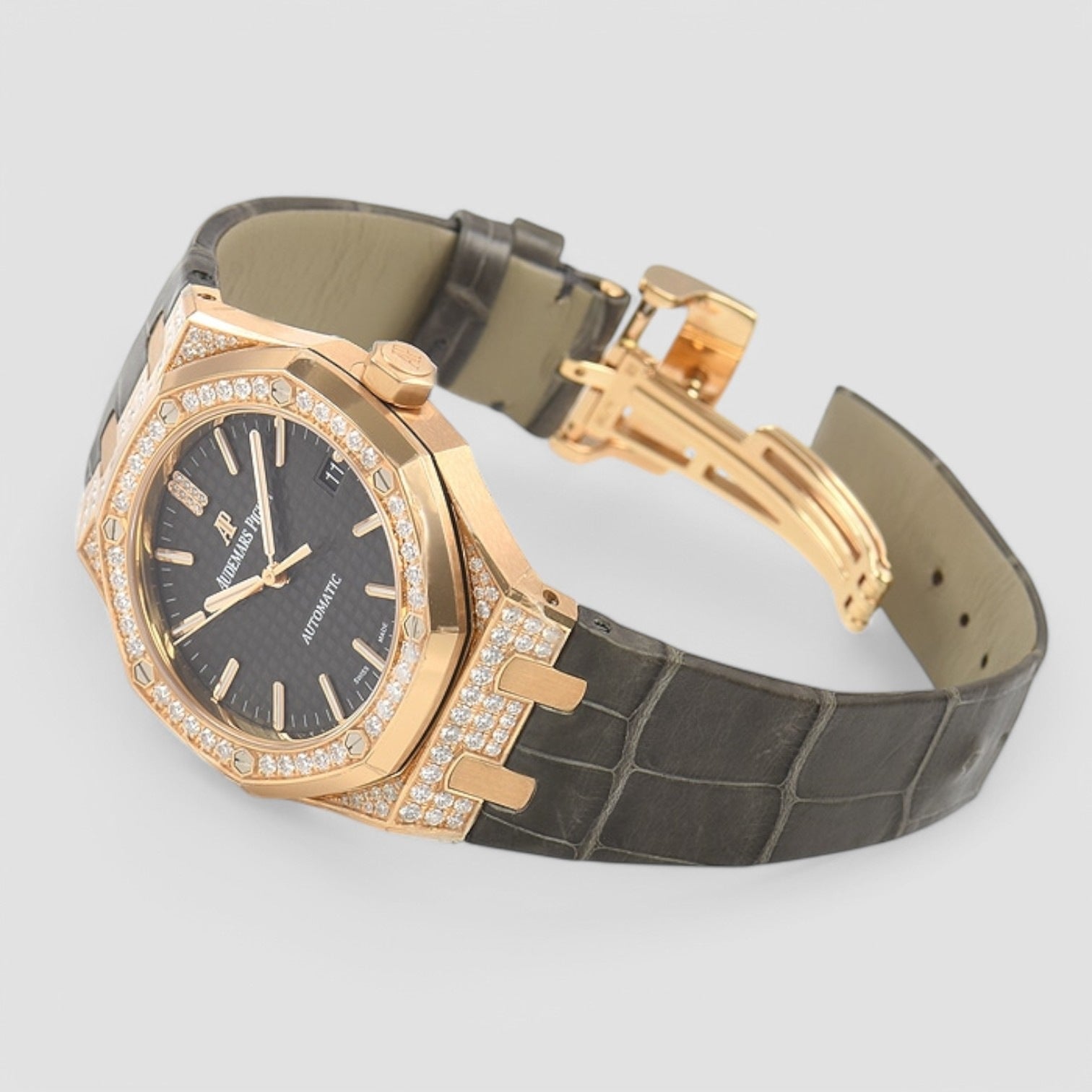 Royal Oak Selfwinding Rose Gold Slate Index Diamond Set 37mm