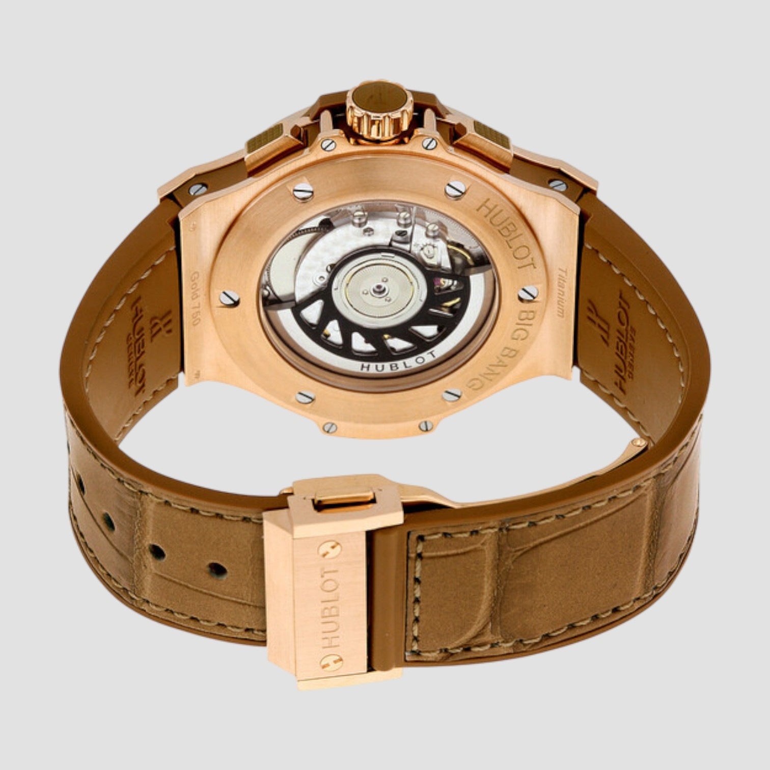 Big Bang Tutti Frutti Tan Dial Chronograph 18kt Rose Gold Unisex Watch
