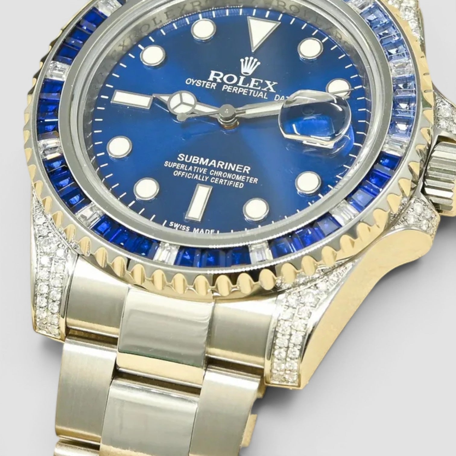 Submariner Date Custom Blue Dial DIAMOND SAPPHIRE - Iced Out