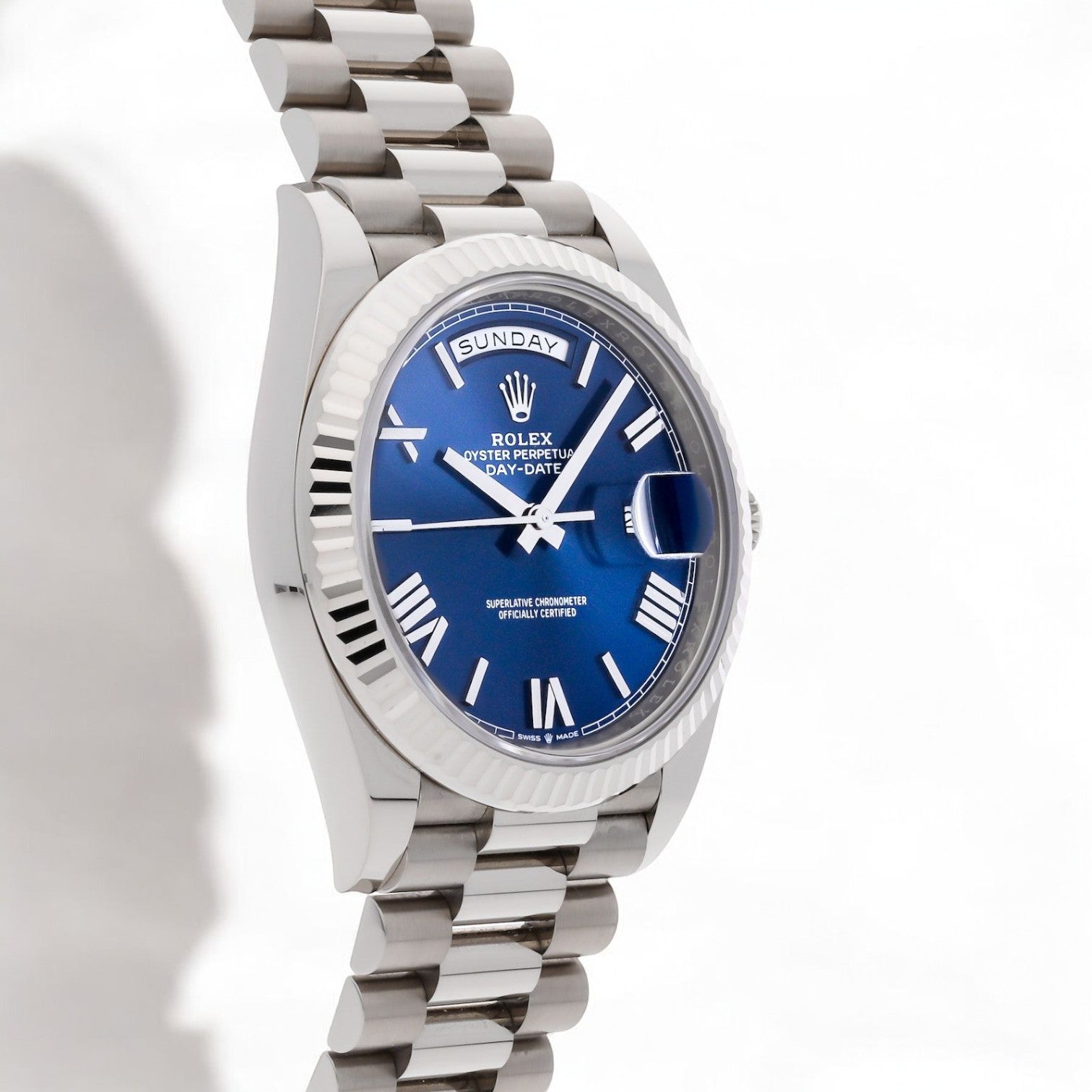 Day Date President 18K White Gold Blue Dial 40MM