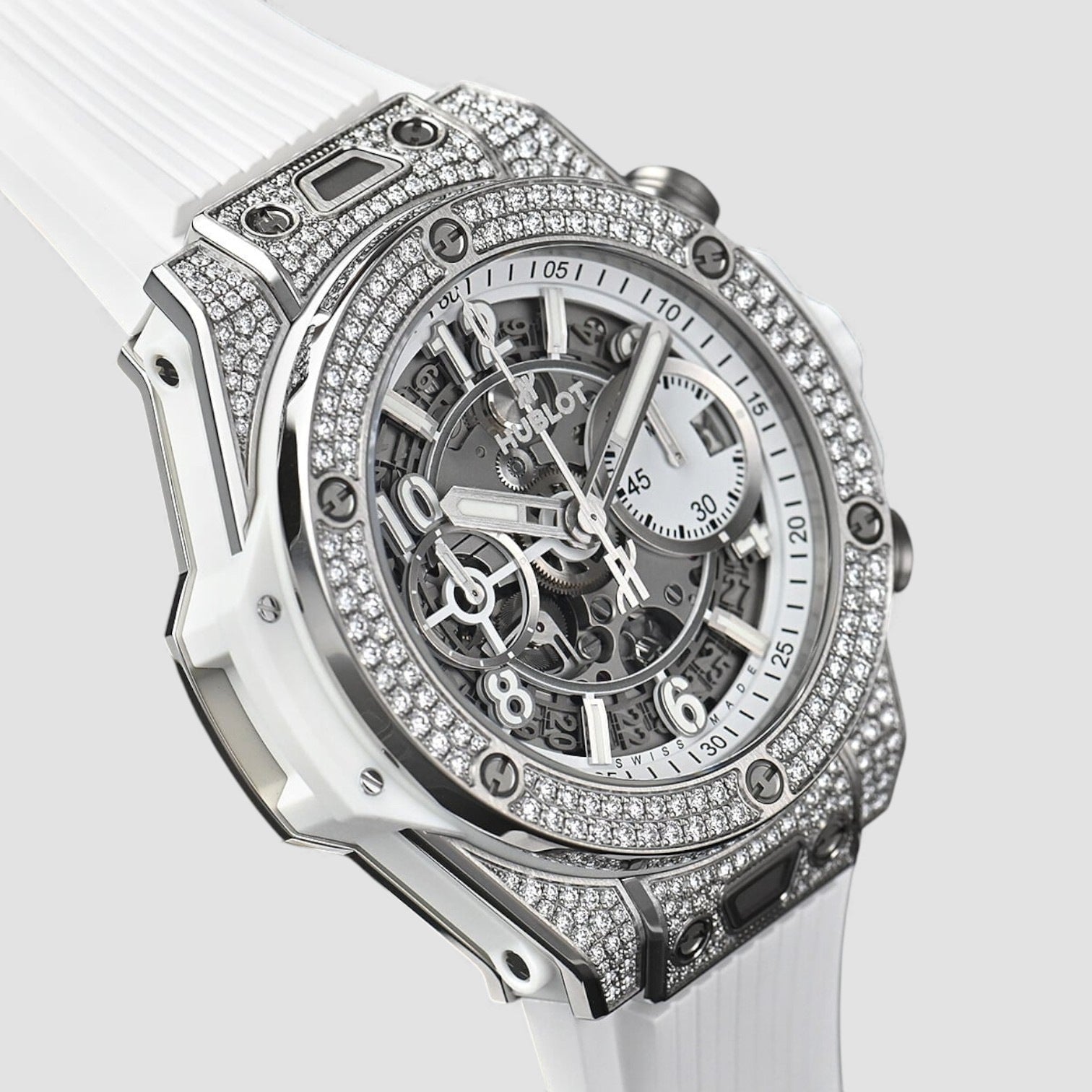 Big Bang Unico White Pavé 42mm