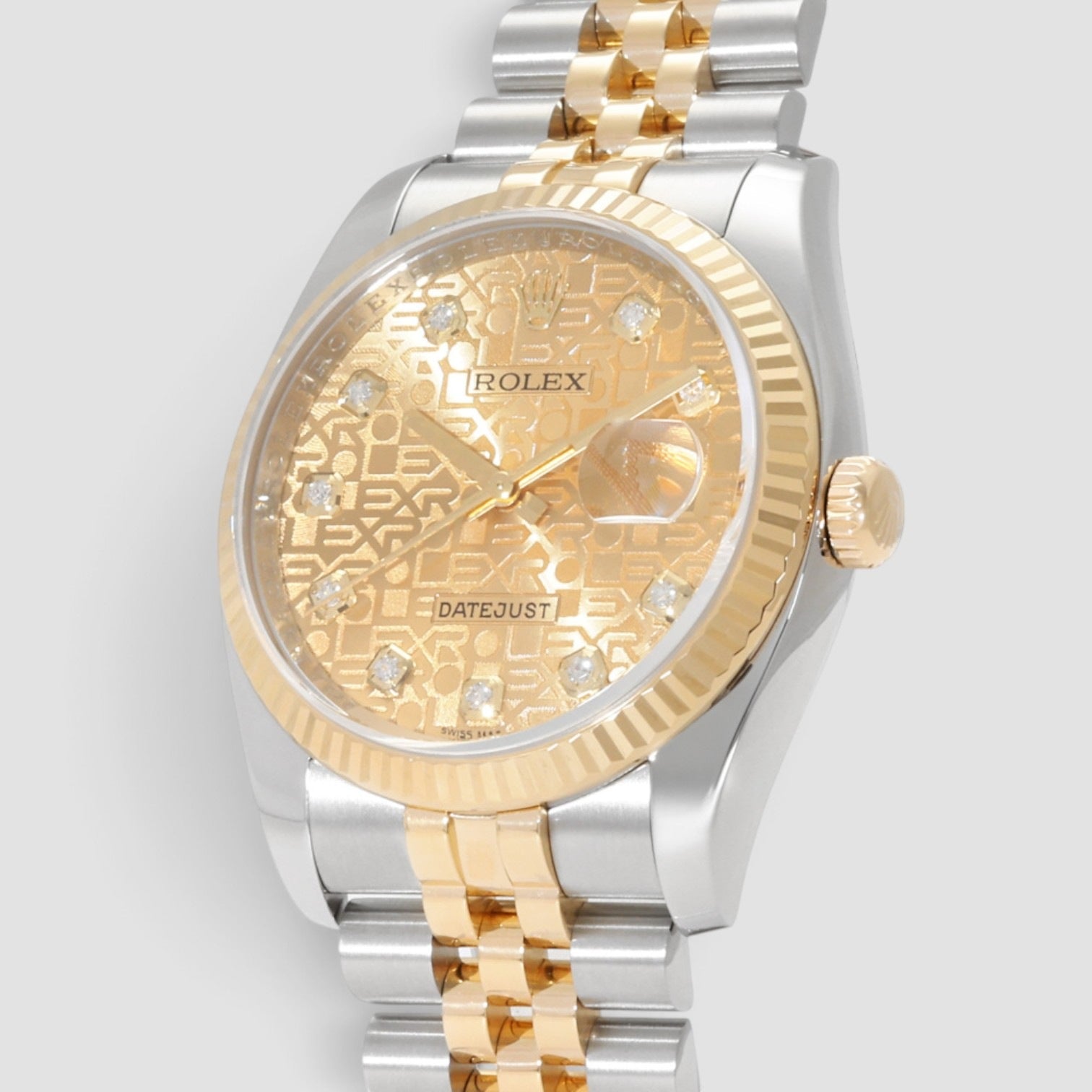 Datejust 36mm Stainless Steel & 18K Yellow Gold Champagne Diamond Dial
