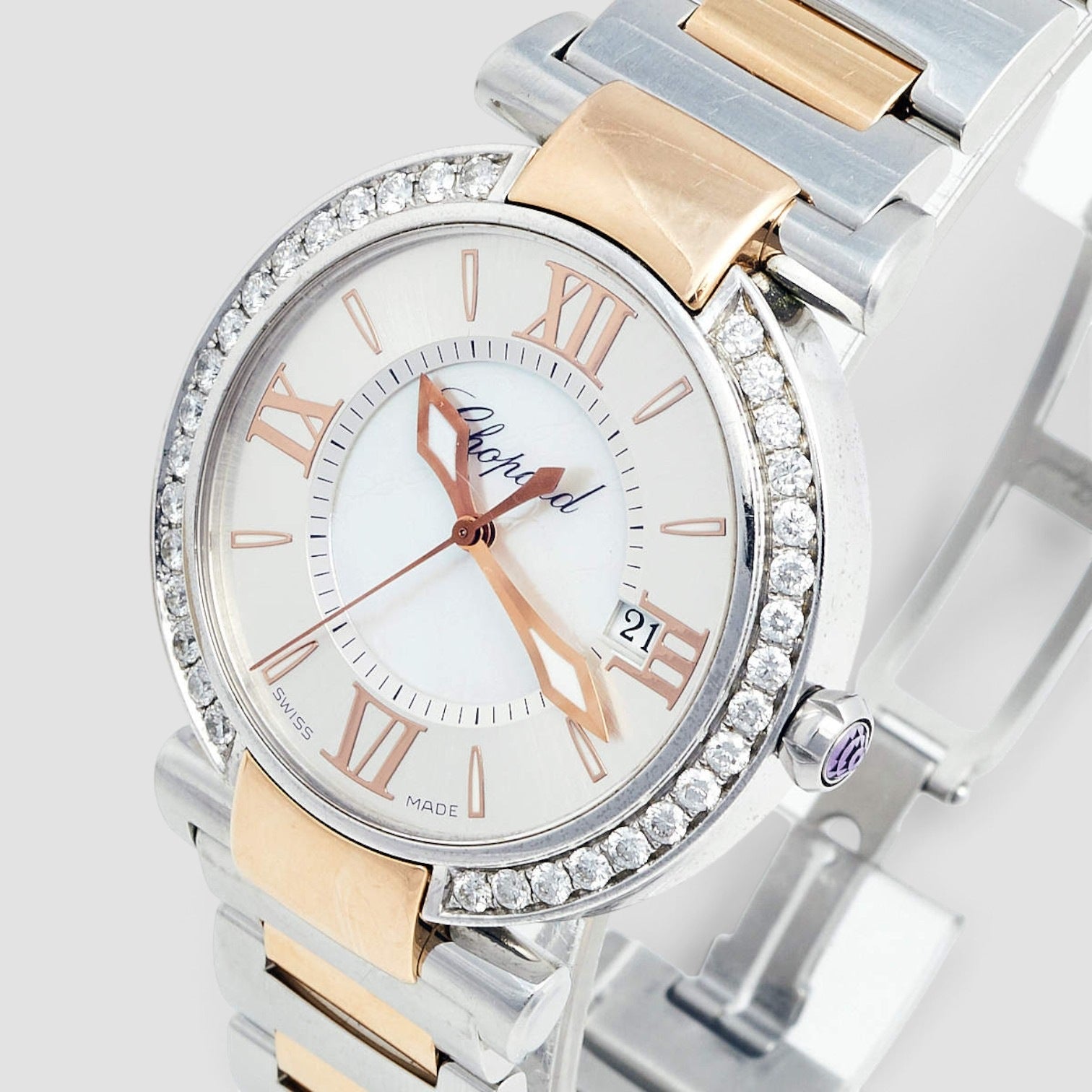 Imperiale 36mm Gold & Steel Diamond Mother-of-Pearl Dial