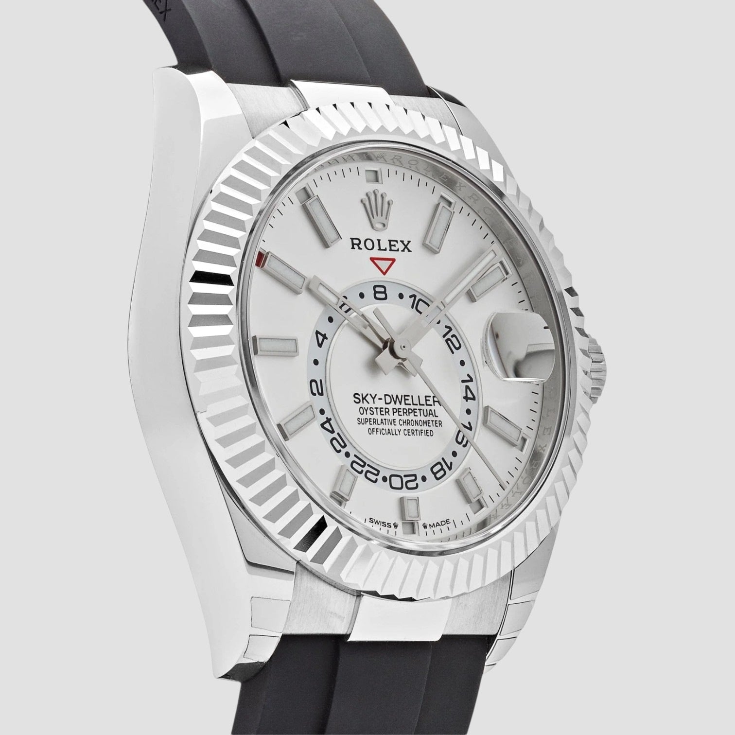 Sky-Dweller White Gold White Dial Oysterflex