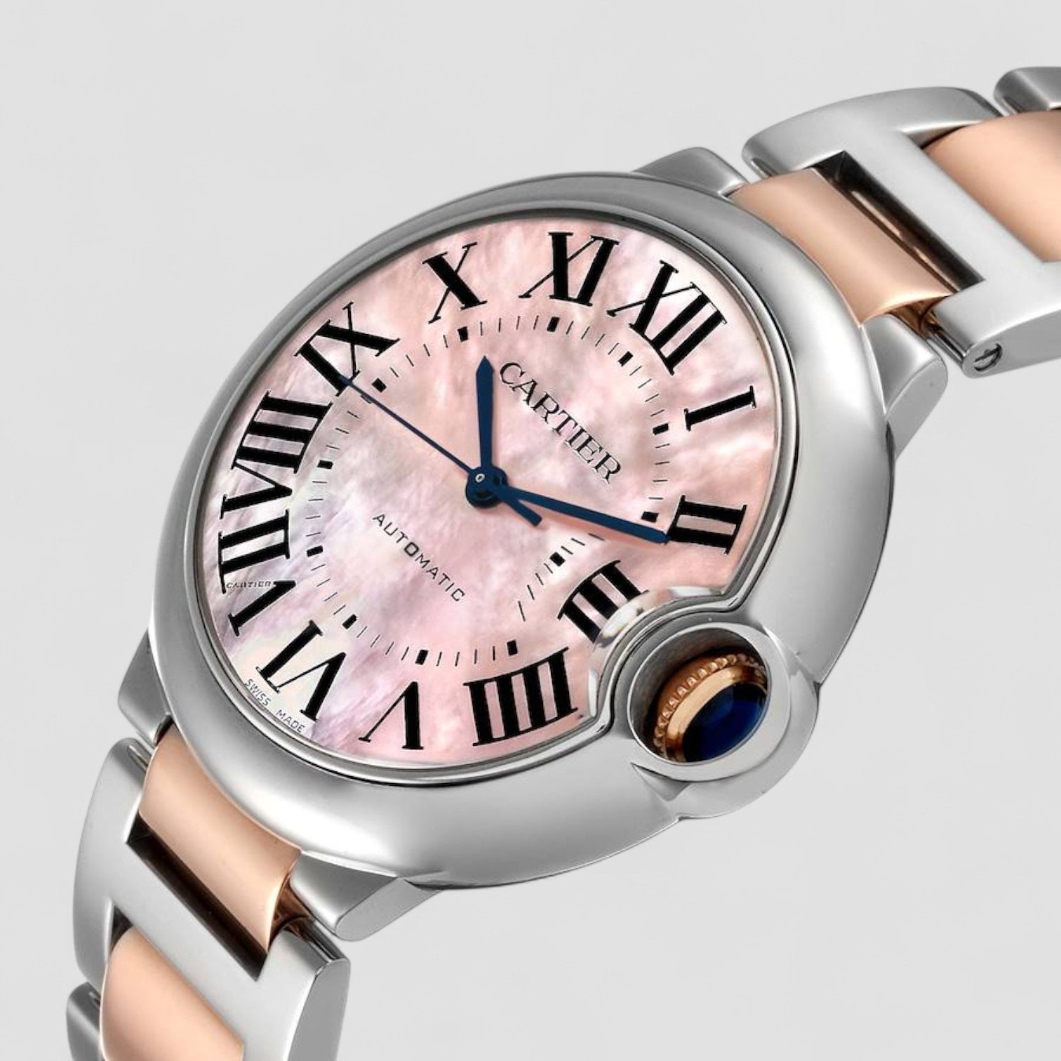 Ballon Bleu 36mm Steel Rose Gold Mother of Pearl Ladies Watch