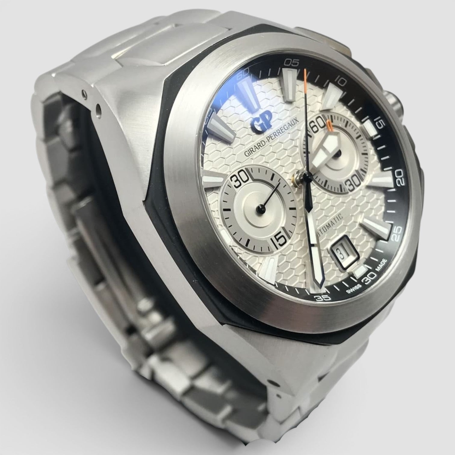 Chrono Hawk 44mm Stainless Steel Silver Dial Chronograph