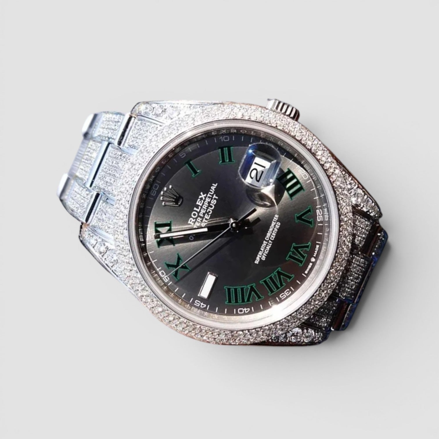 Datejust 41 "Wimbledon" Custom Diamond-Set Pavé Bezel