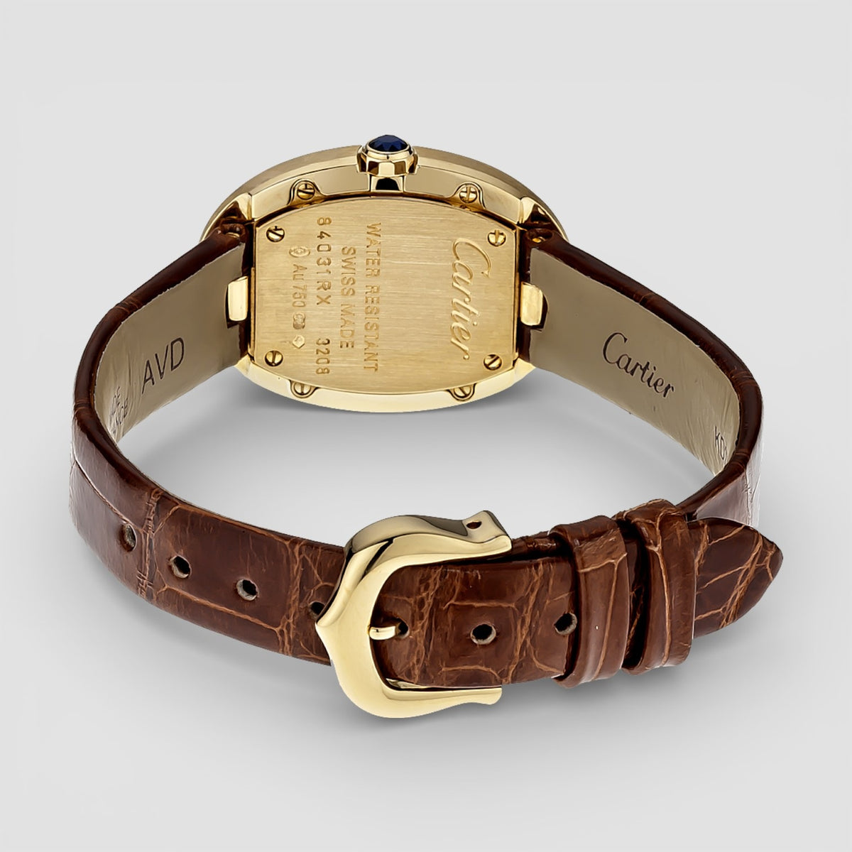 Ladies Watch Baignoire 18k Leather Quartz