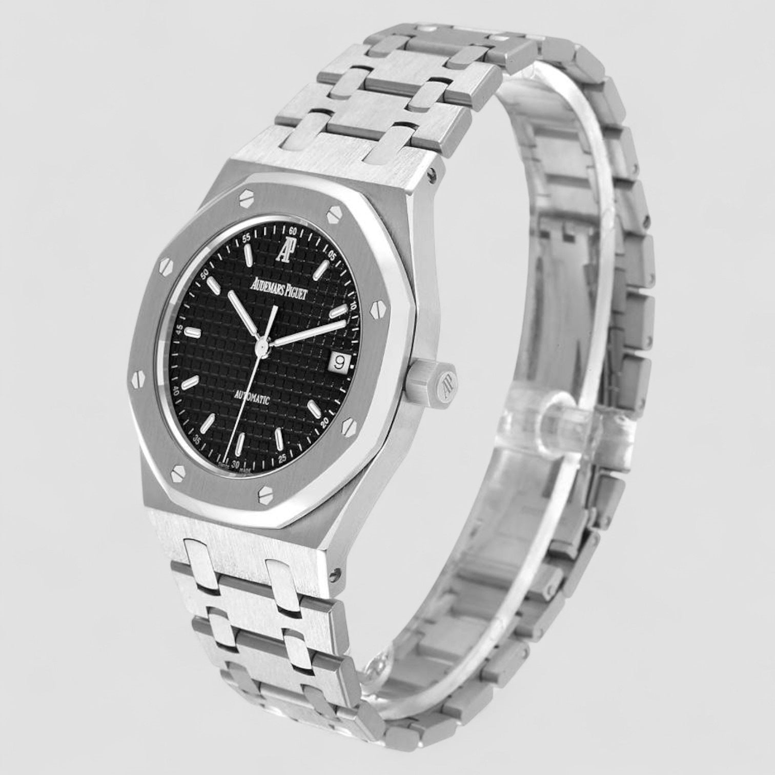 Royal Oak Black Dial Steel Mens Watch