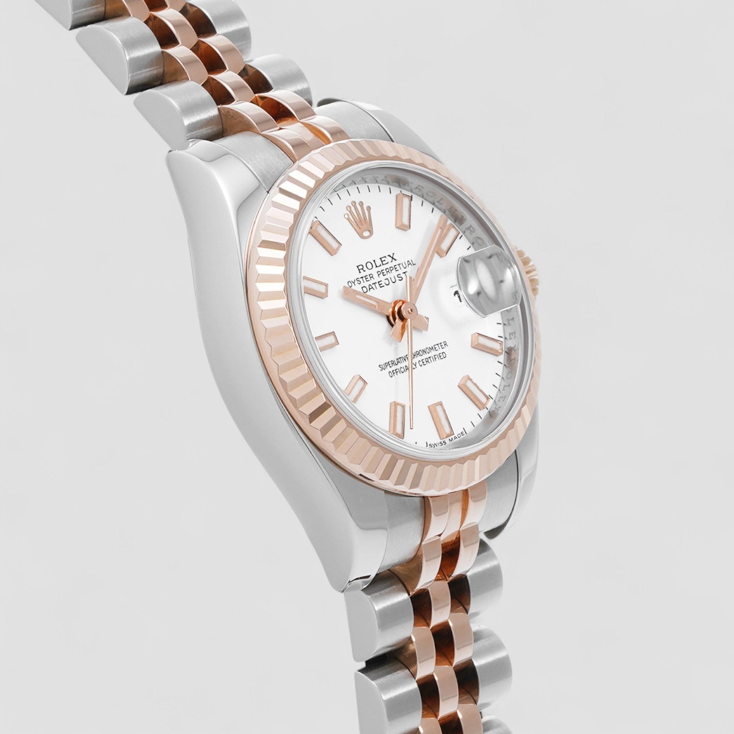 Datejust Steel Rose Gold Silver Dial Ladies Watch