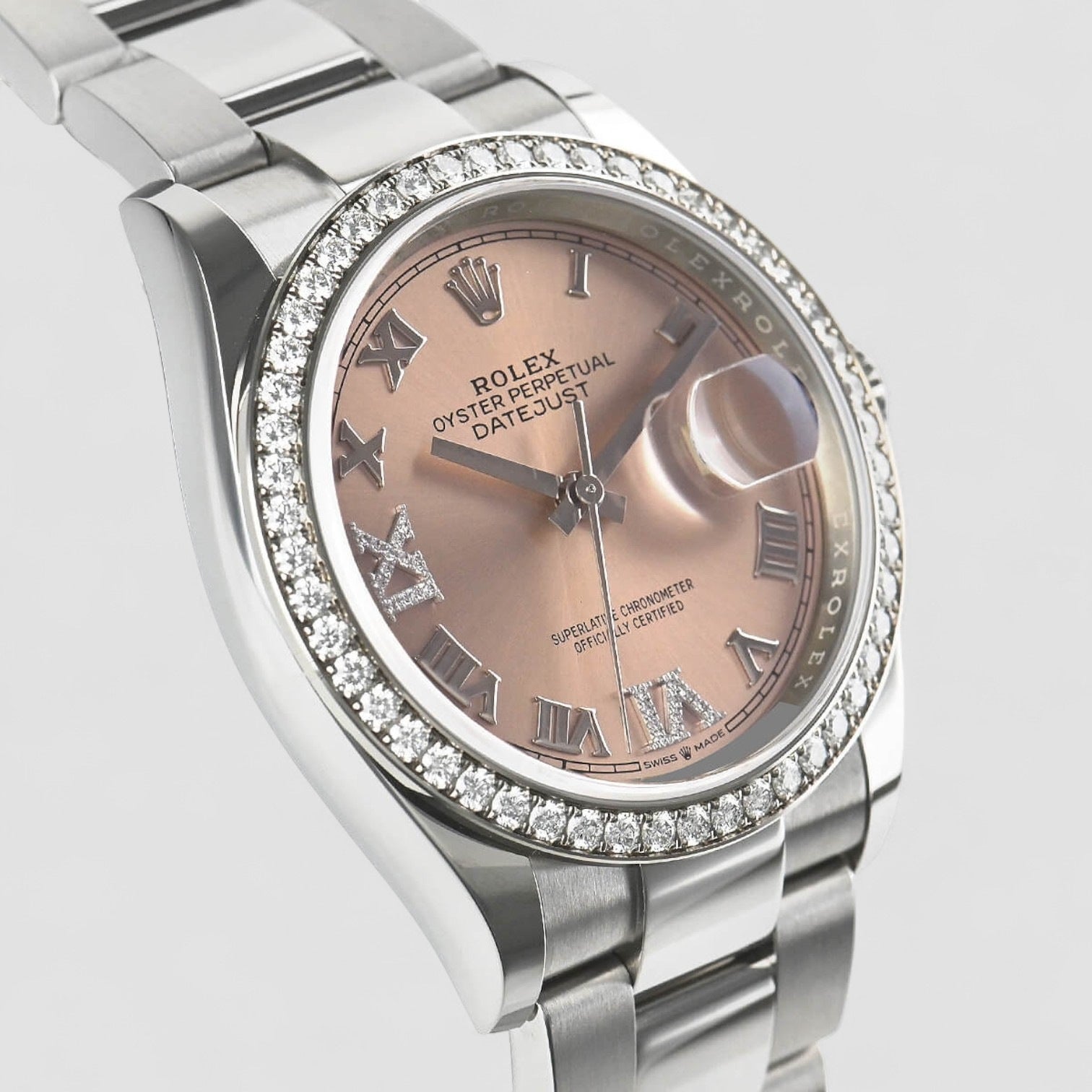 Datejust 36 Pink Dial Steel with White Gold