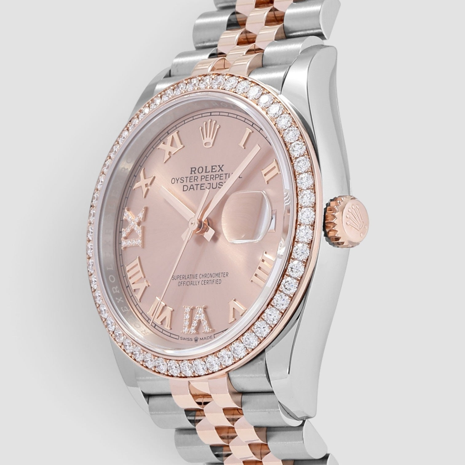 Datejust 36 Everose Gold & Steel Pink Diamond Dial