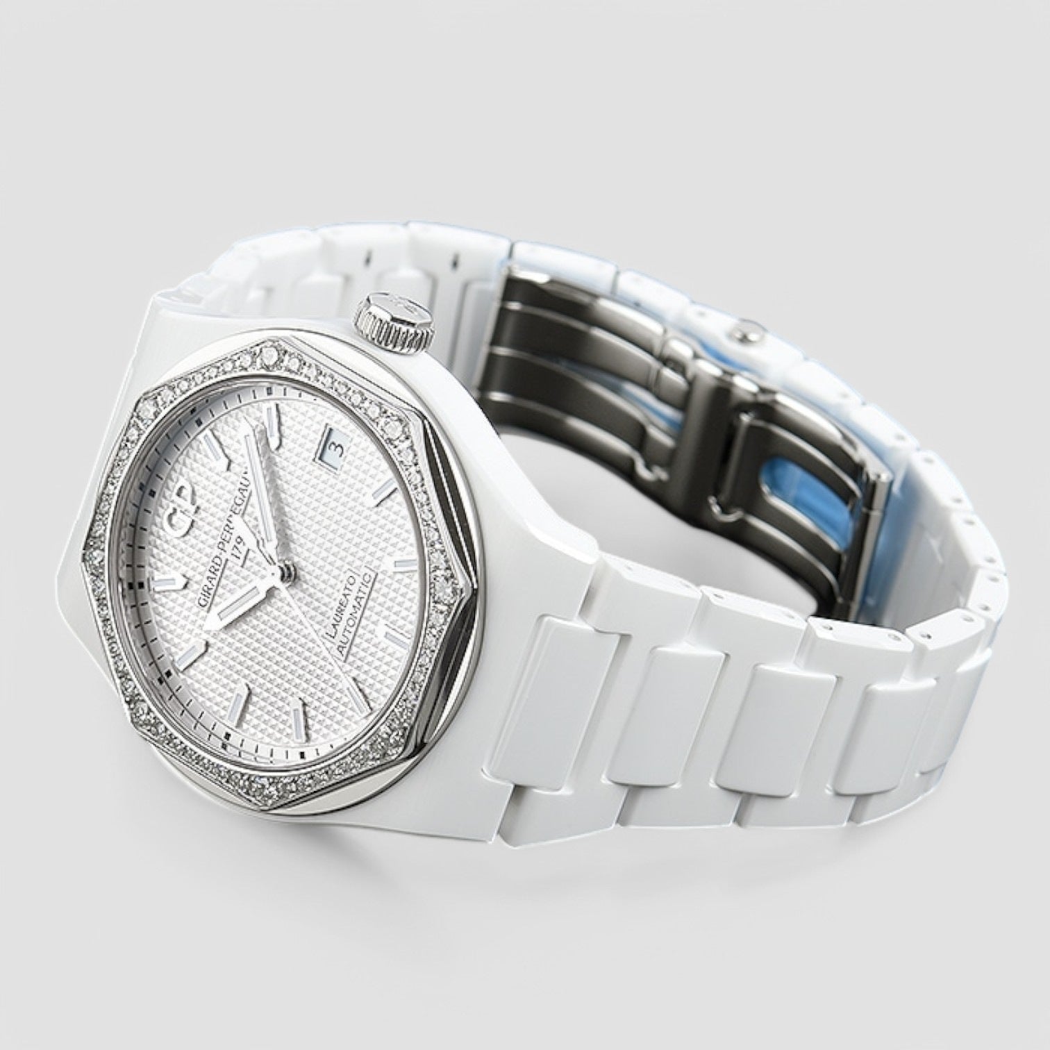 Laureato Automatic Diamond White Dial Ladies Watch