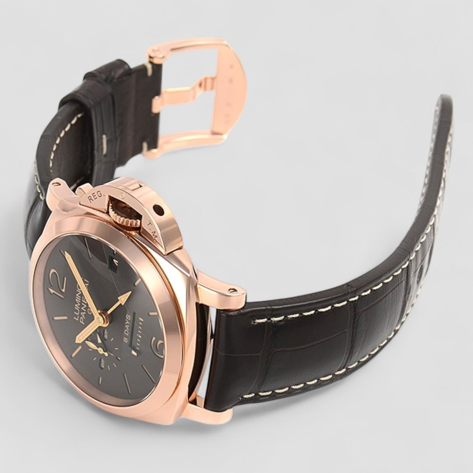 Luminor 1950 8 Days GMT Rose Gold Mens Watch