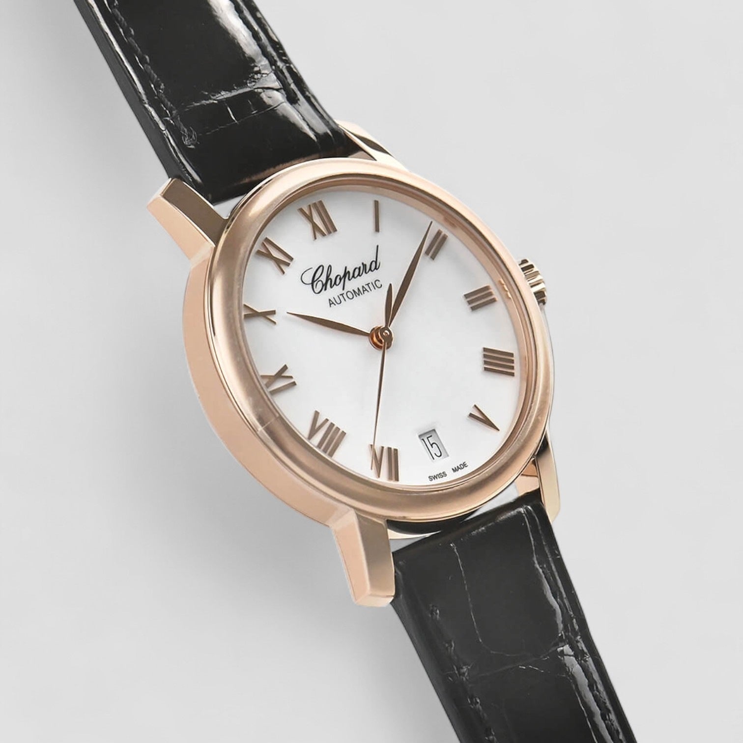 Classic Automatic White Dial Rose Gold Ladies Watch