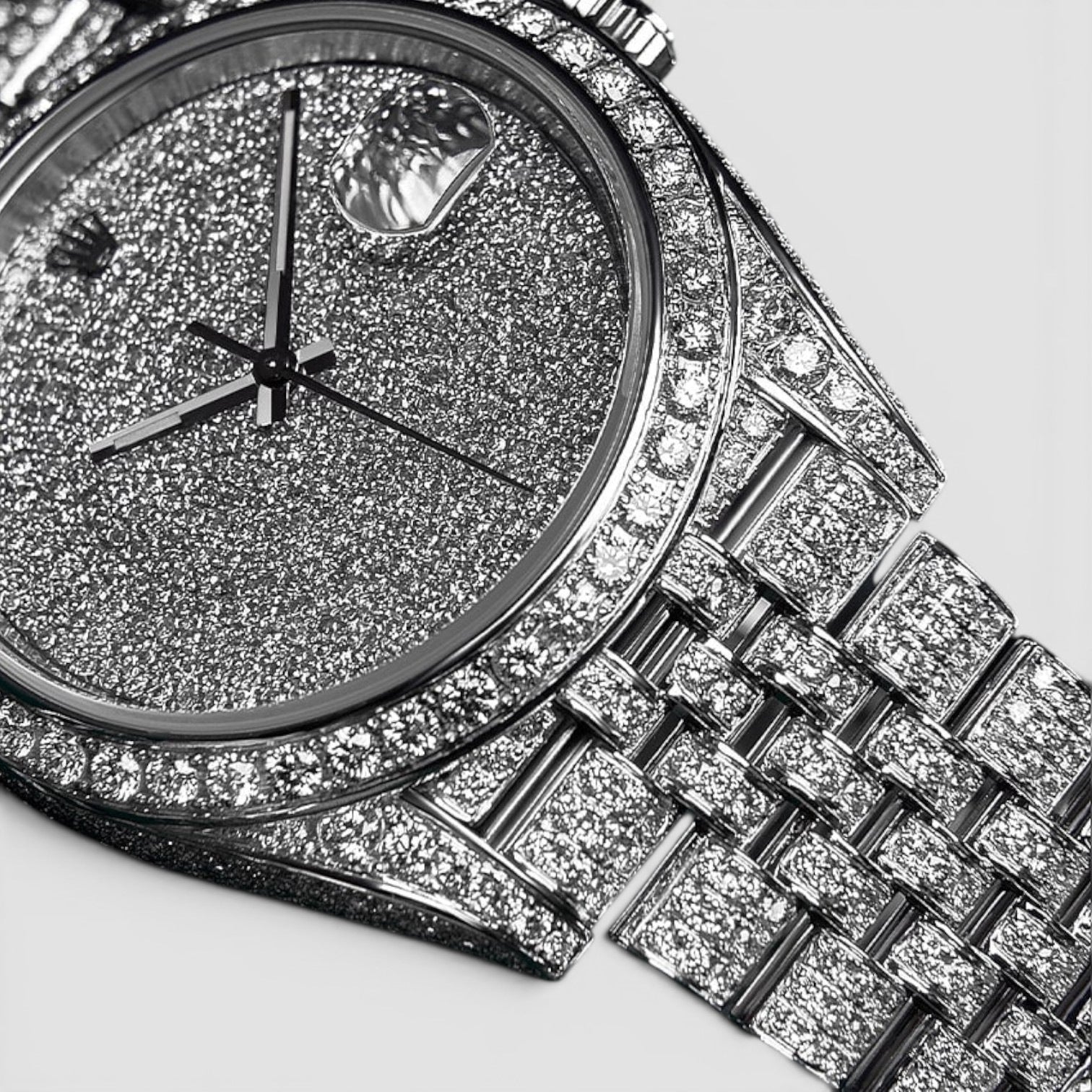 Datejust 41mm Stainless Steel Fully Custom Diamond-Set "Covert" Dial