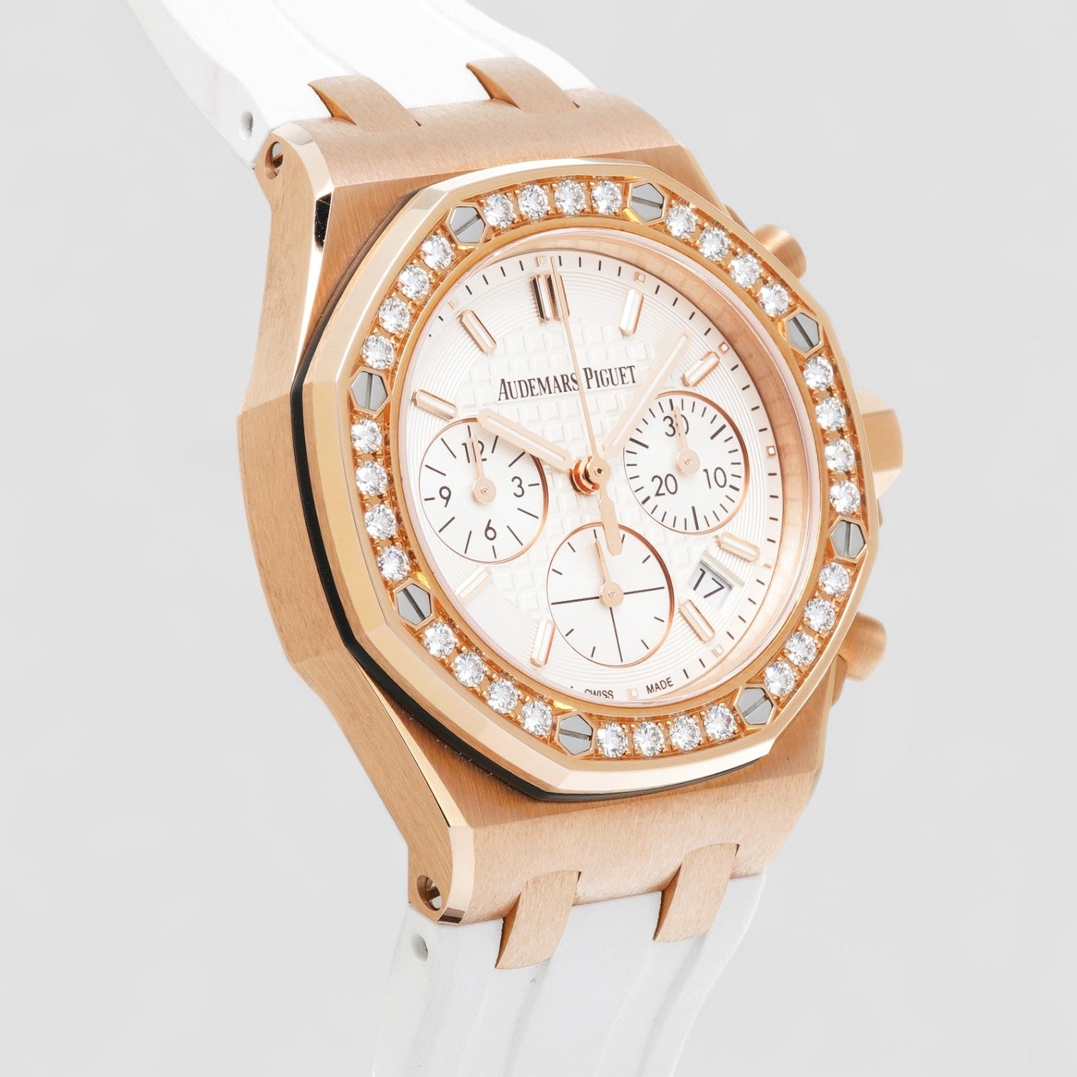 Royal Oak Offshore Silver Dial Automatic Ladies Chronograph Watch