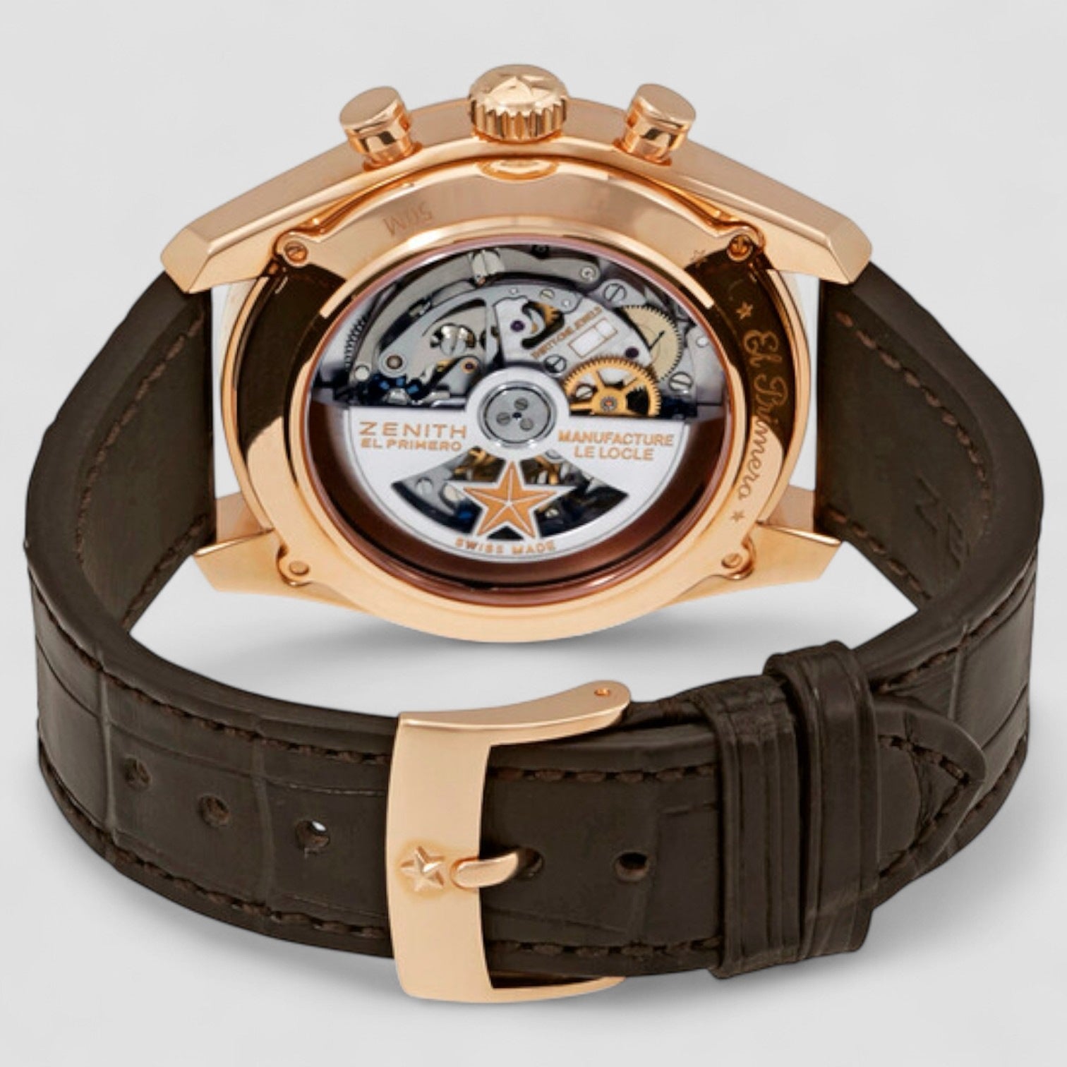 El Primero Automatic Silver Dial 18kt Rose Gold Men's Watch
