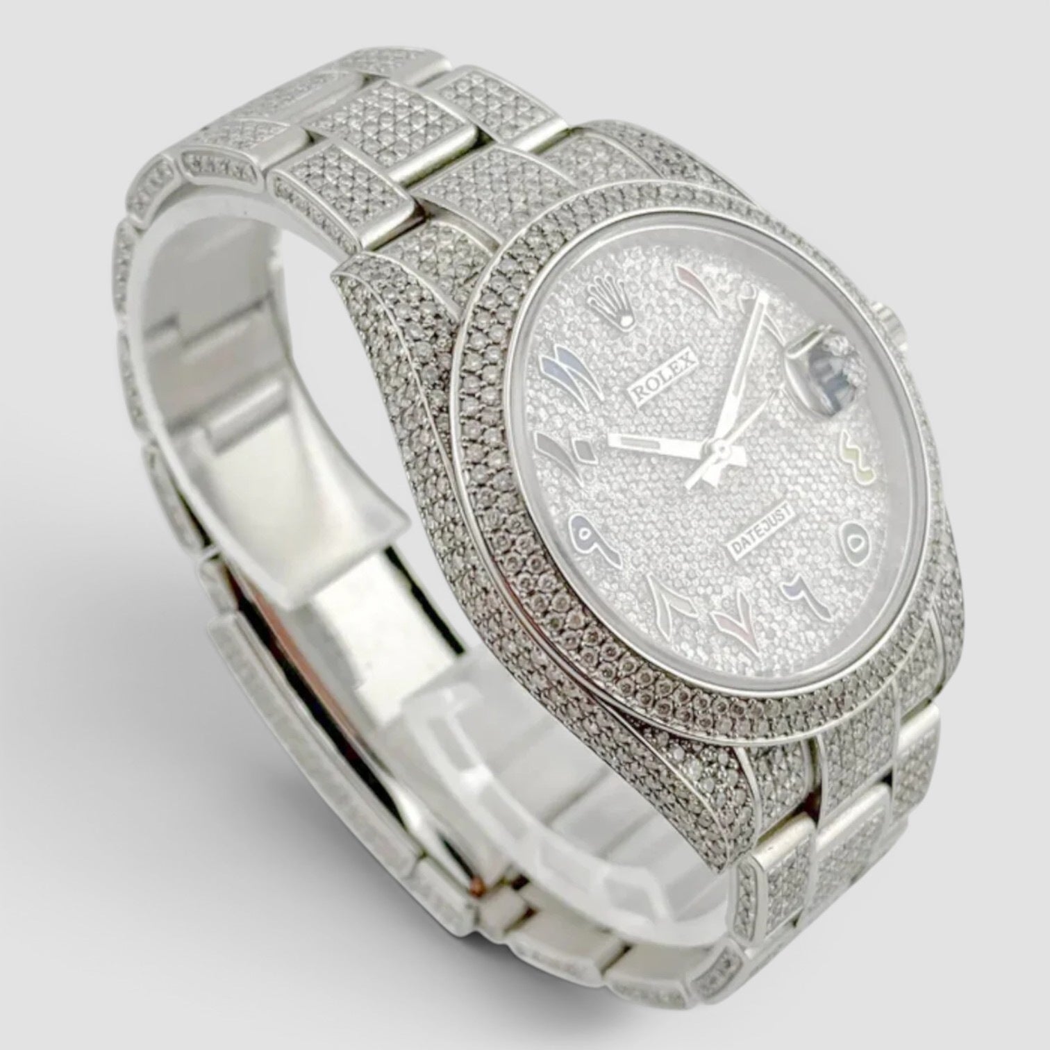 DATEJUST 41MM OYSTER – RAINBOW - ARABIC DIAL ICED OUT