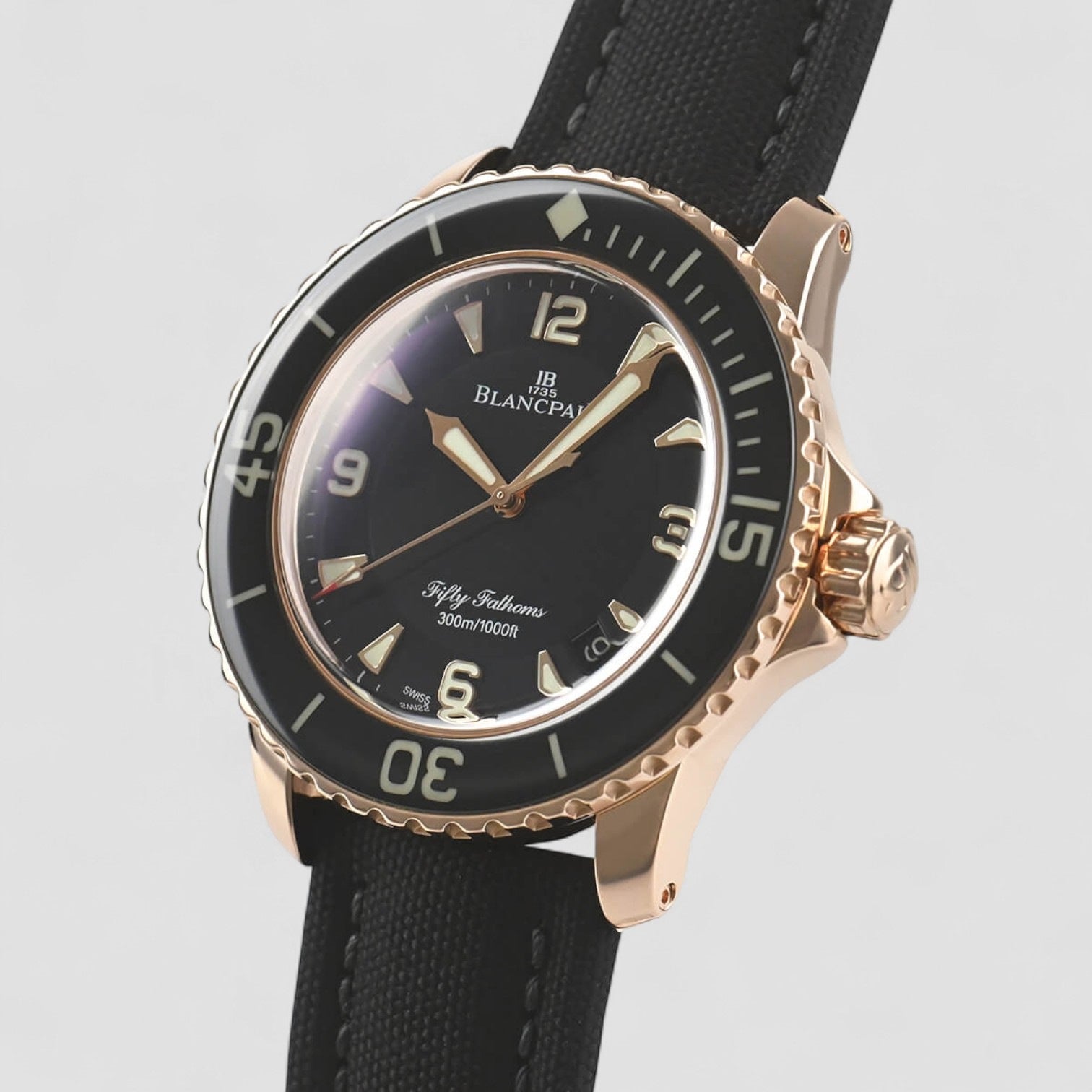 Fifty Fathoms 18K Rose Gold Black Dial