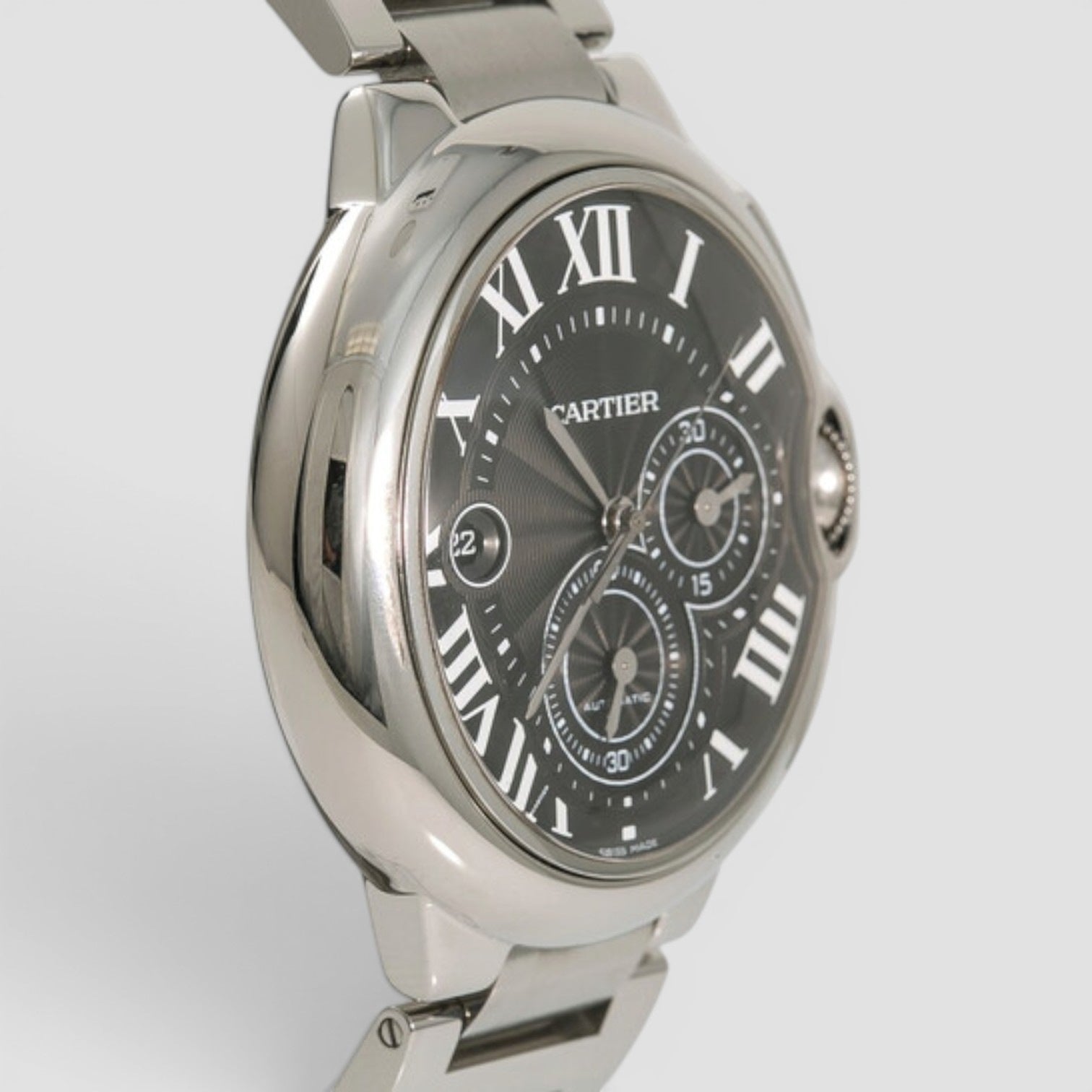 Ballon Bleu Chronograph Automatic Black Dial Men's Watch 44mm