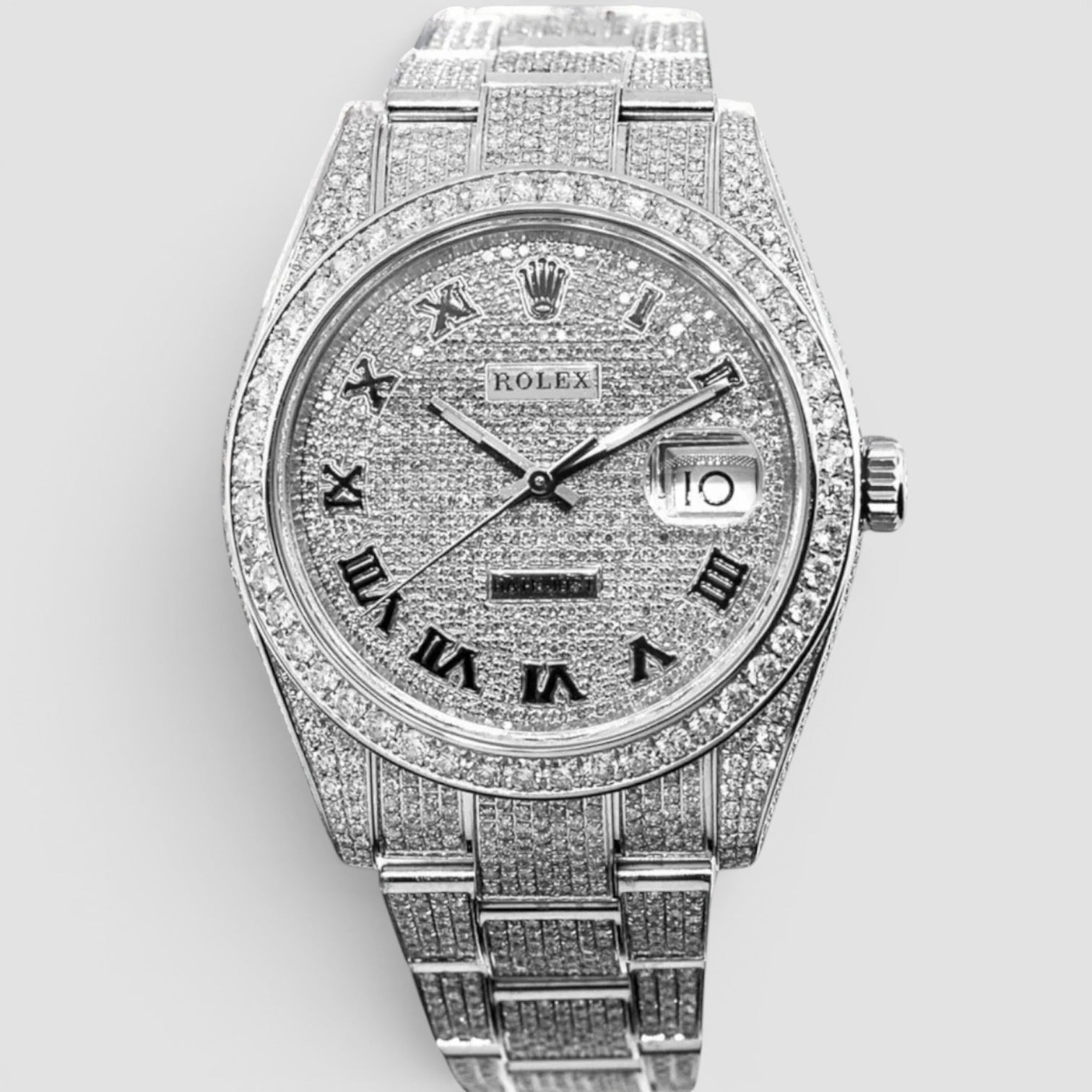 Datejust 41 Roman Full Iced Out Diamond Set