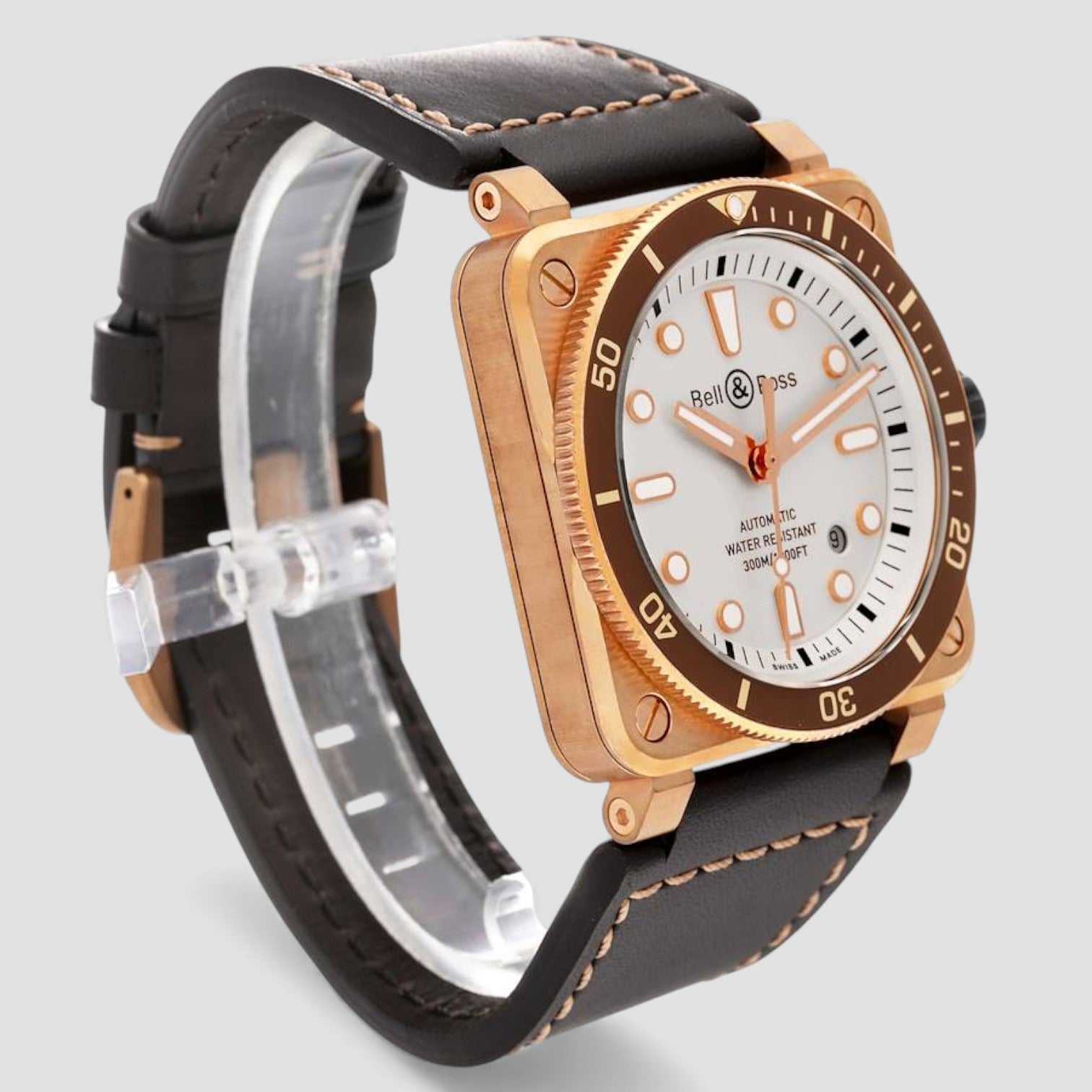Diver Silver Dial Automatic Bronze Mens Watch