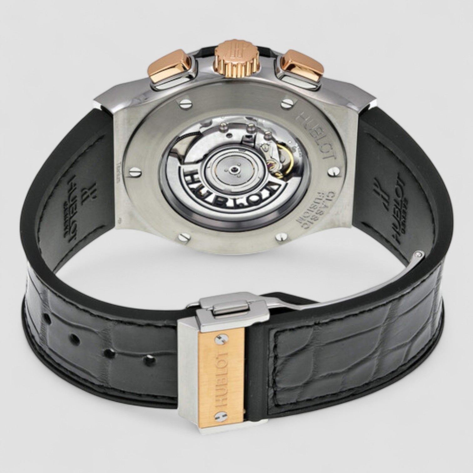 Classic Fusion Matte Black Automatic Chronograph Black Alligator Rubber Men's Watch
