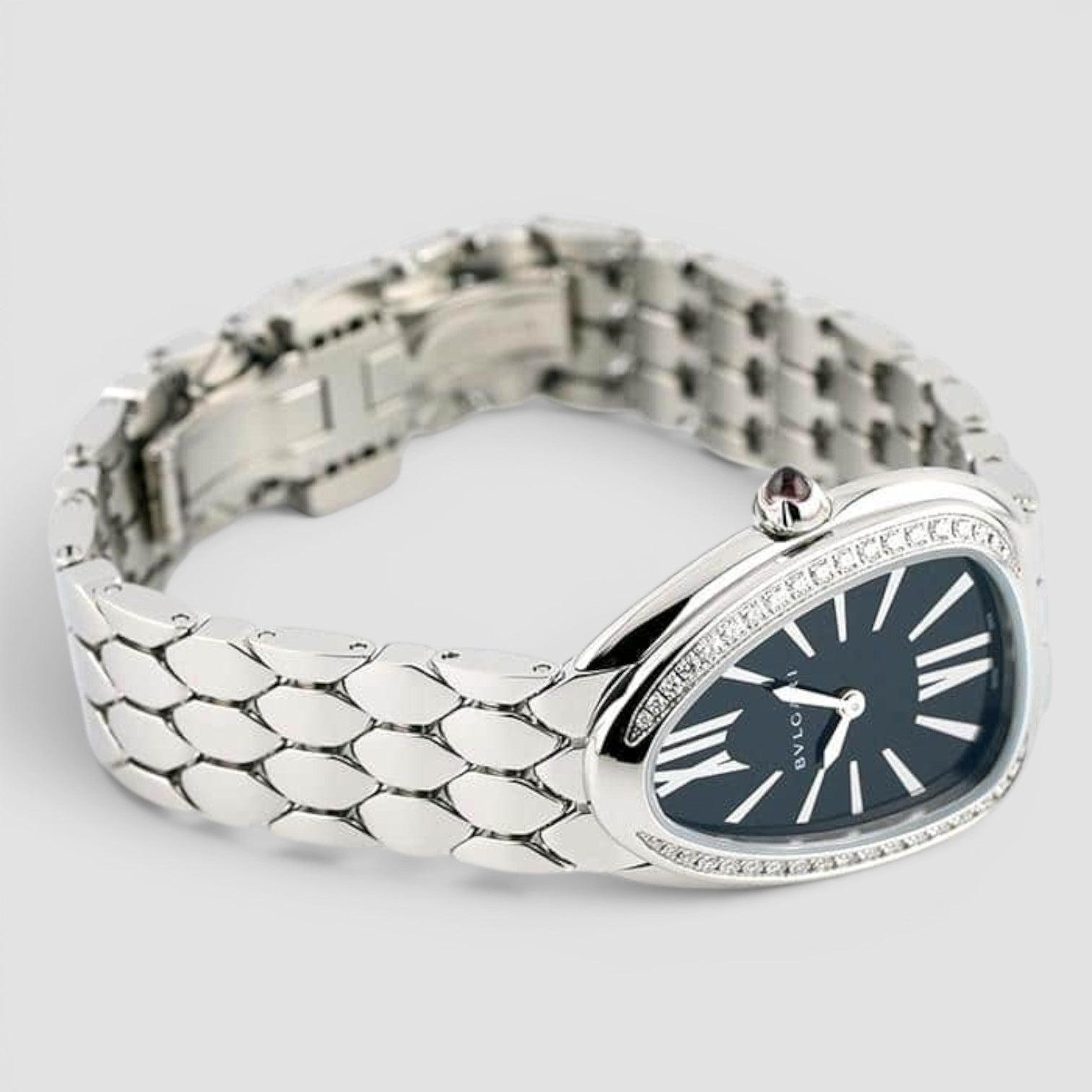 Serpenti Seduttori Stainless Steel Diamond Black Lacquered Dial