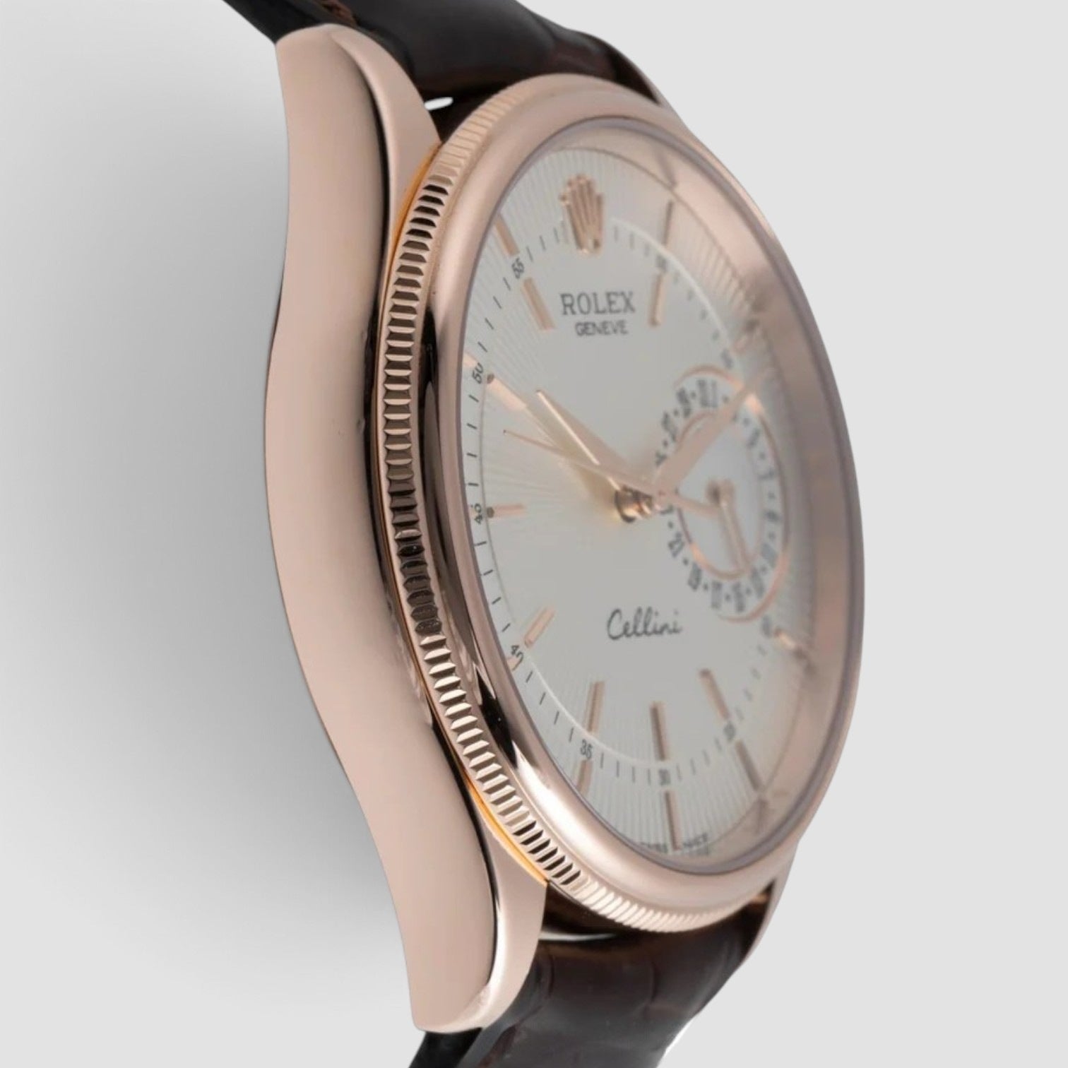 Cellini Date 39mm 18K Everose Gold Silver Dial