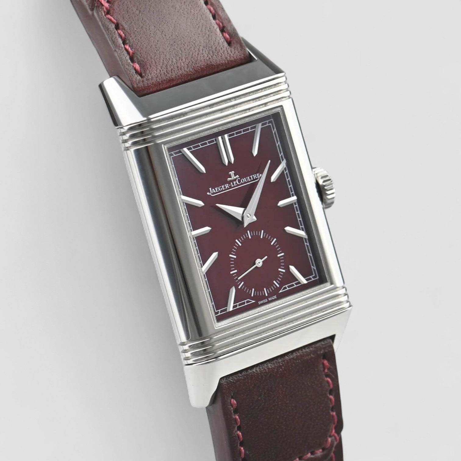 Reverso Tribute Small Seconds SS Burgundy Dial