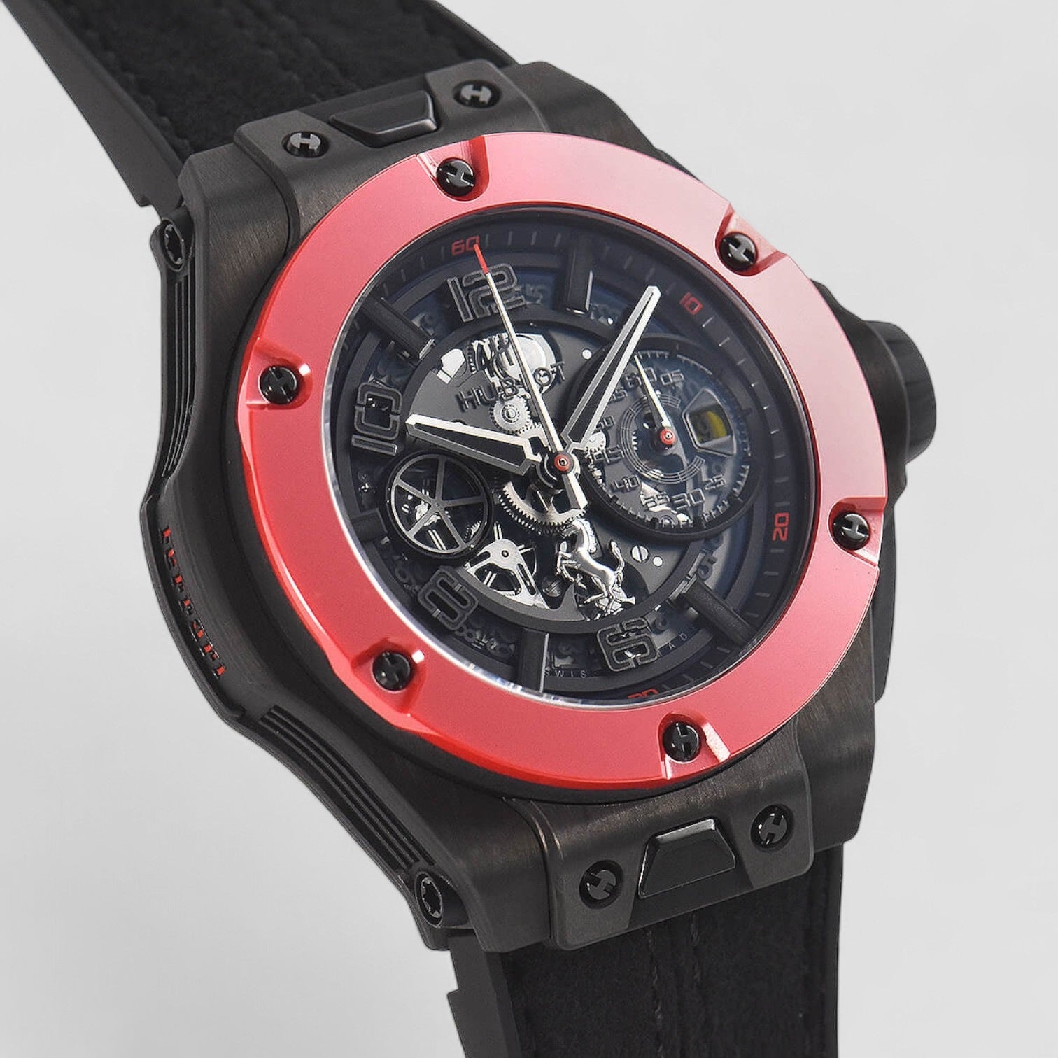 Big Bang Unico Ferrari Red Ceramic Chronograph Automatic Black Dial Men's Watch