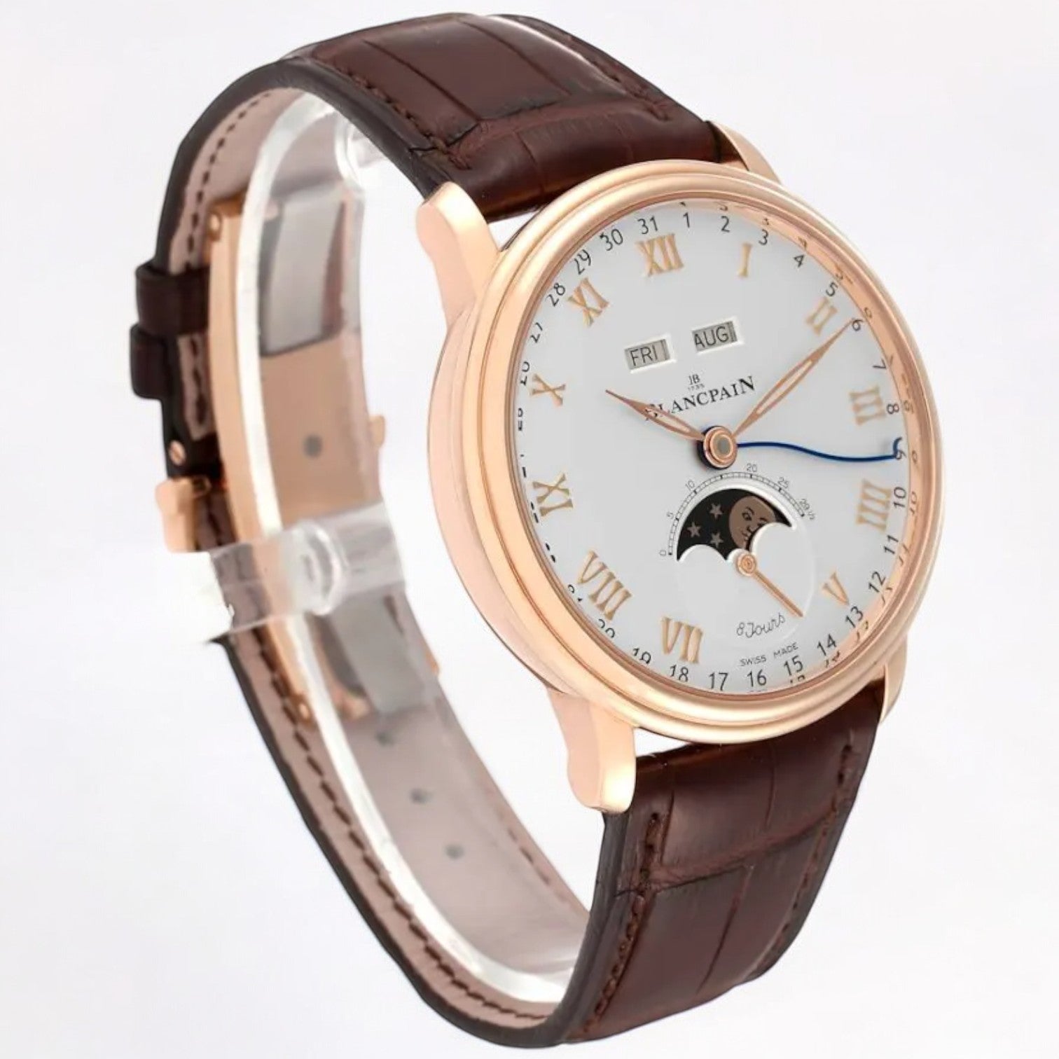 Villeret Moonphase Complete Calendar 8 Day 18K Rose Gold