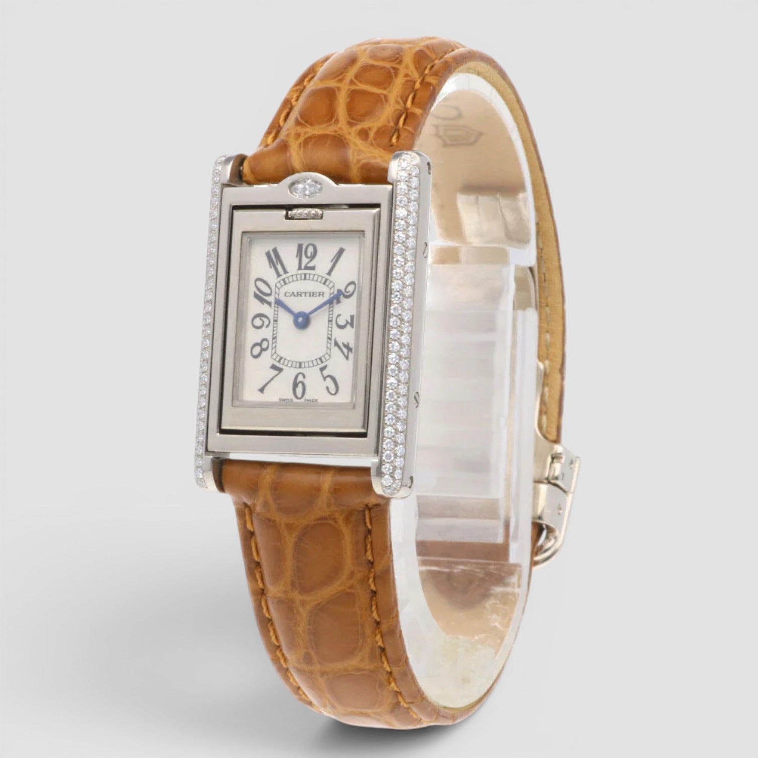 Basculante Reversible Case Diamond Bezel and Case 18k White G