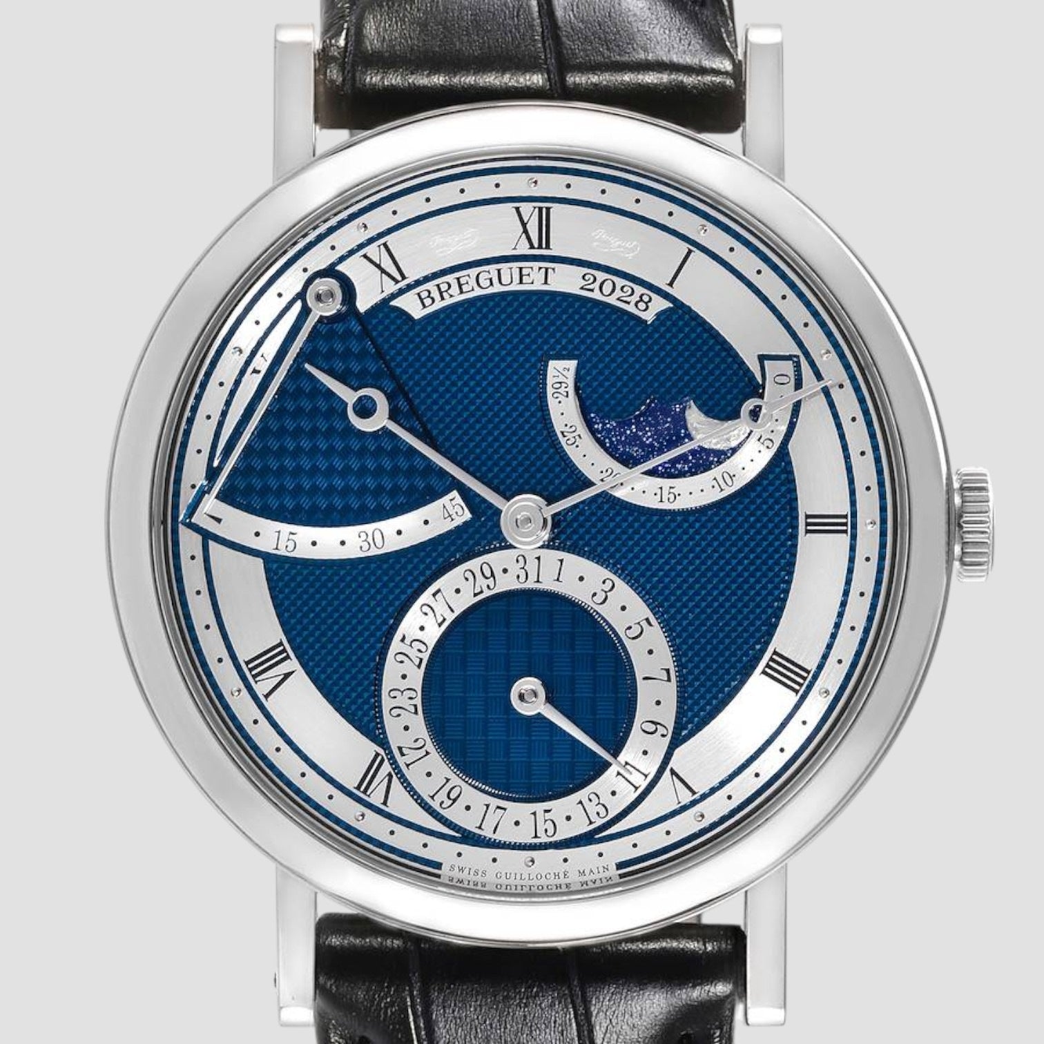 Classique White Gold Moonphase Power Reserve Mens Watch