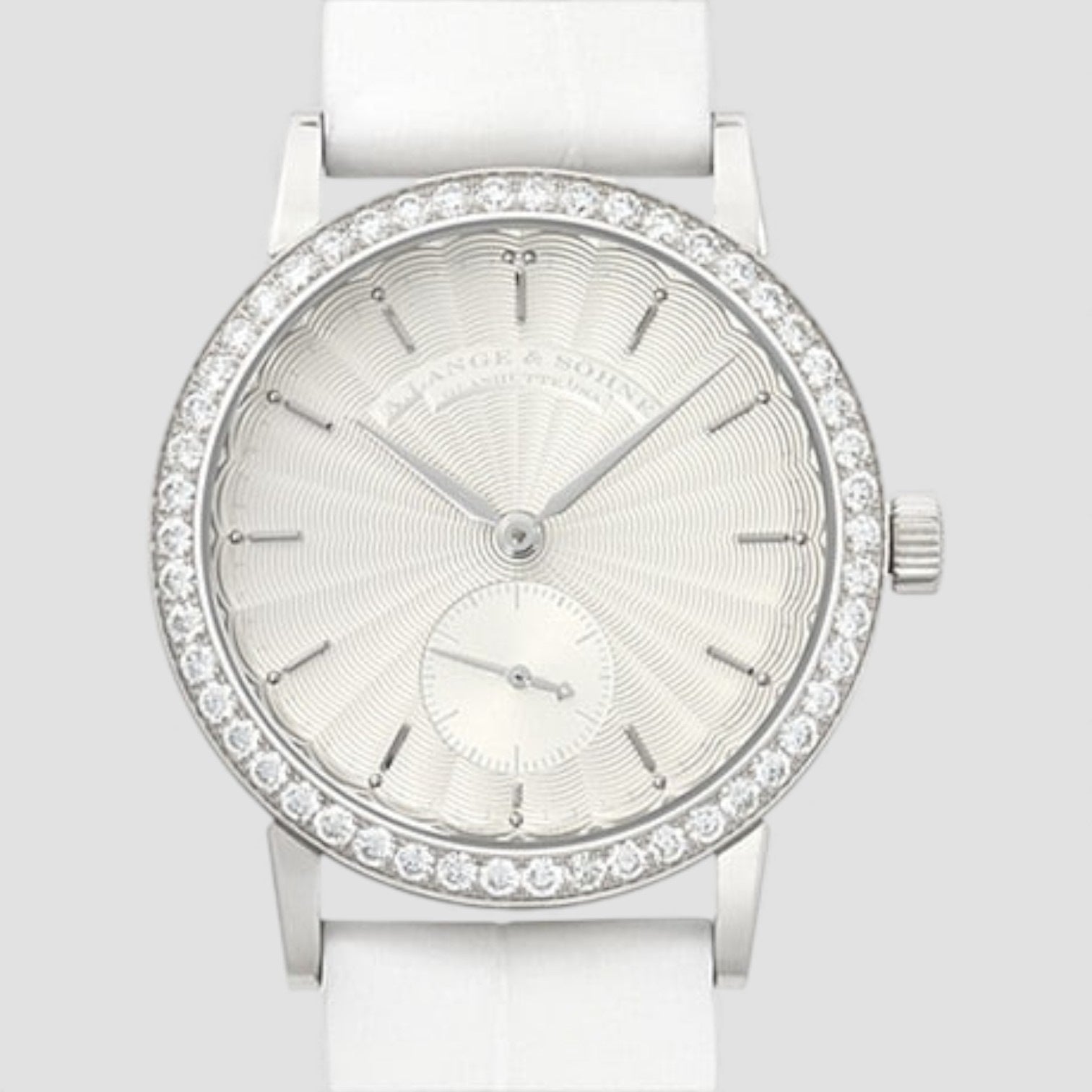 Silver Dial 18kt White Gold Diamond Ladies Watch