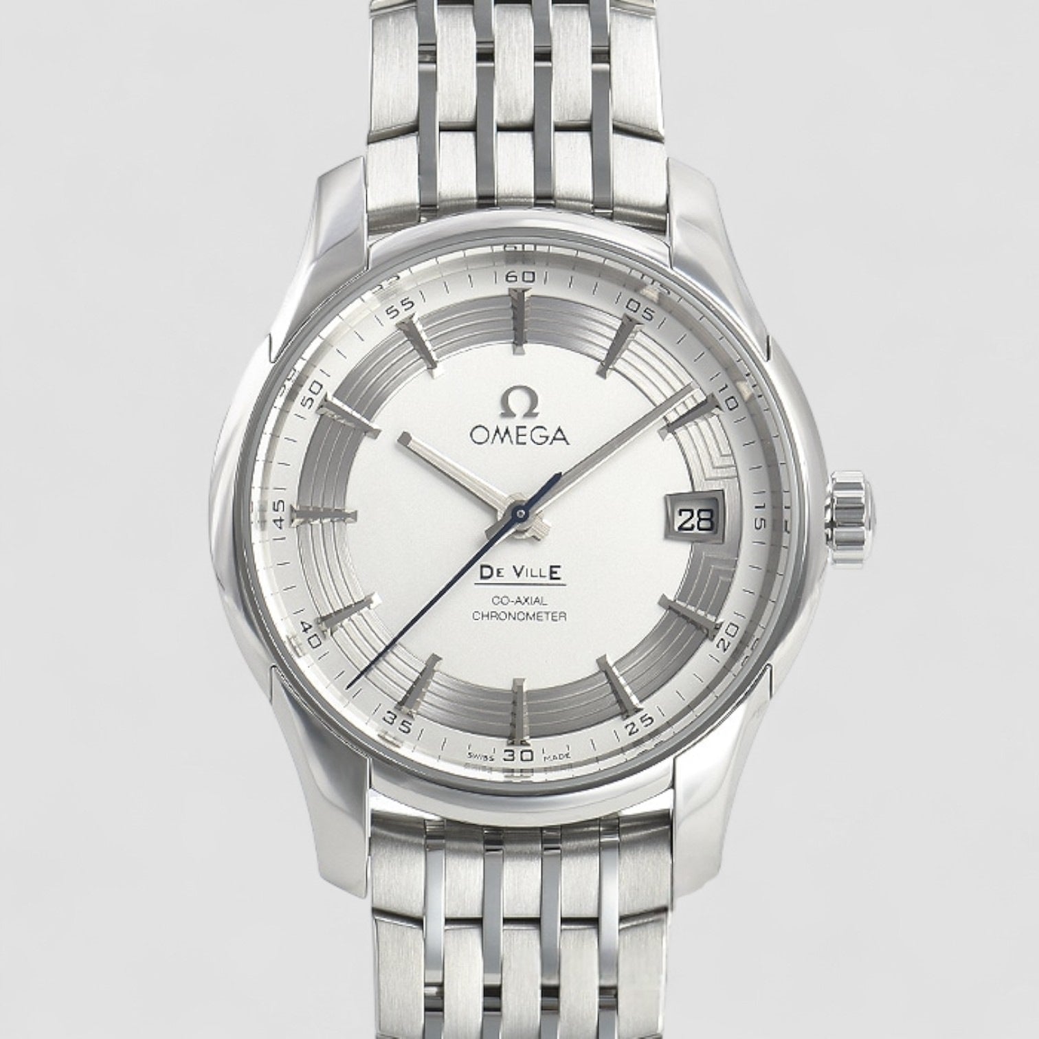 De Ville Co-Axial Hour Vision Silver Dial SS / Alligator