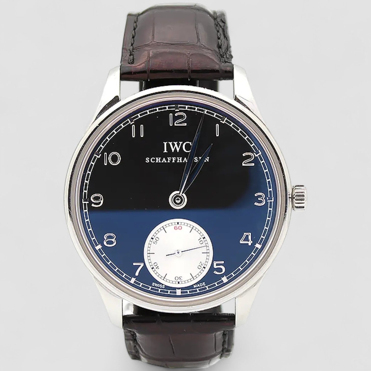 Portuguese Hand-Wound SS Black Dial