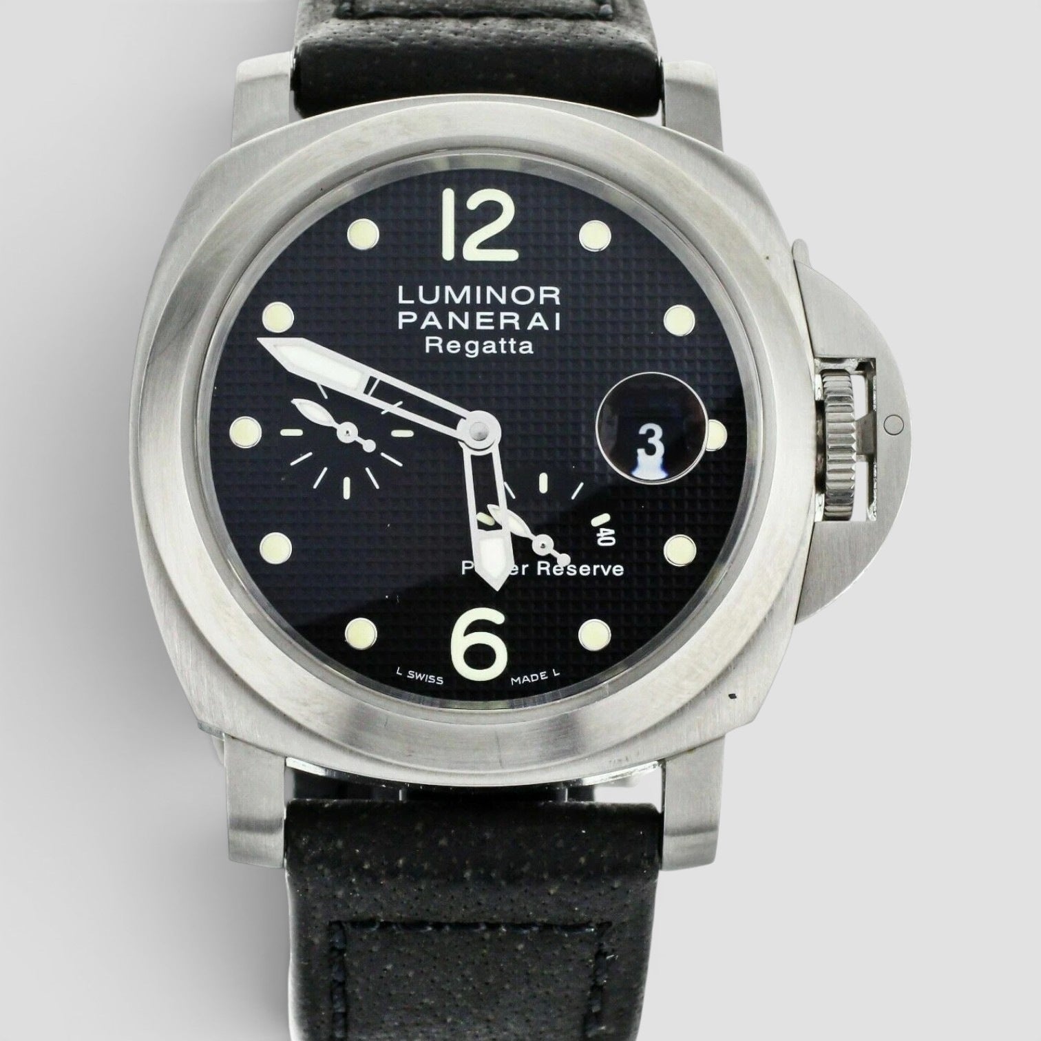 LUMINOR REGATTA CLASSIC YACHT CHALLENGE HOBNAIL BLACK DIAL 44MM